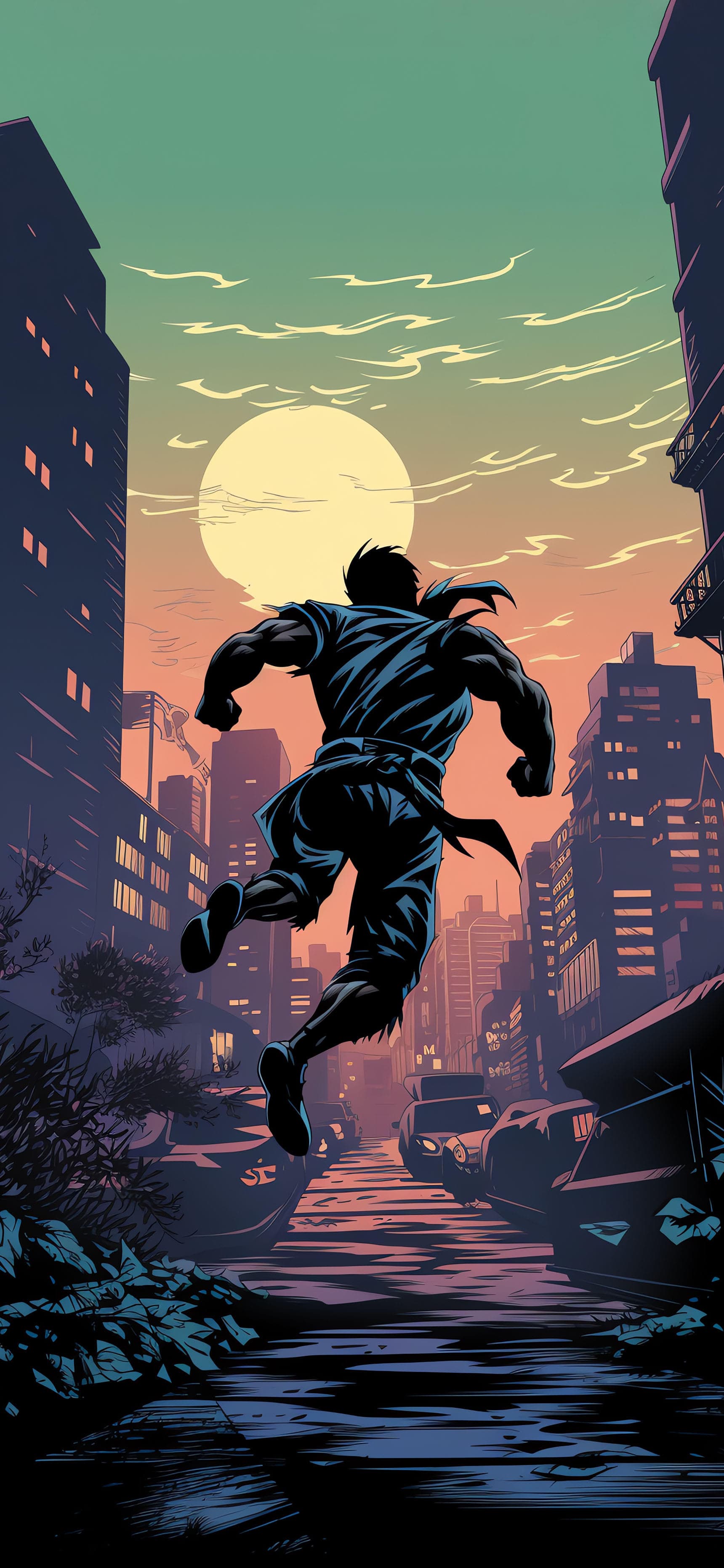 Cyberpunk City Runner - Pro phone wallpaper