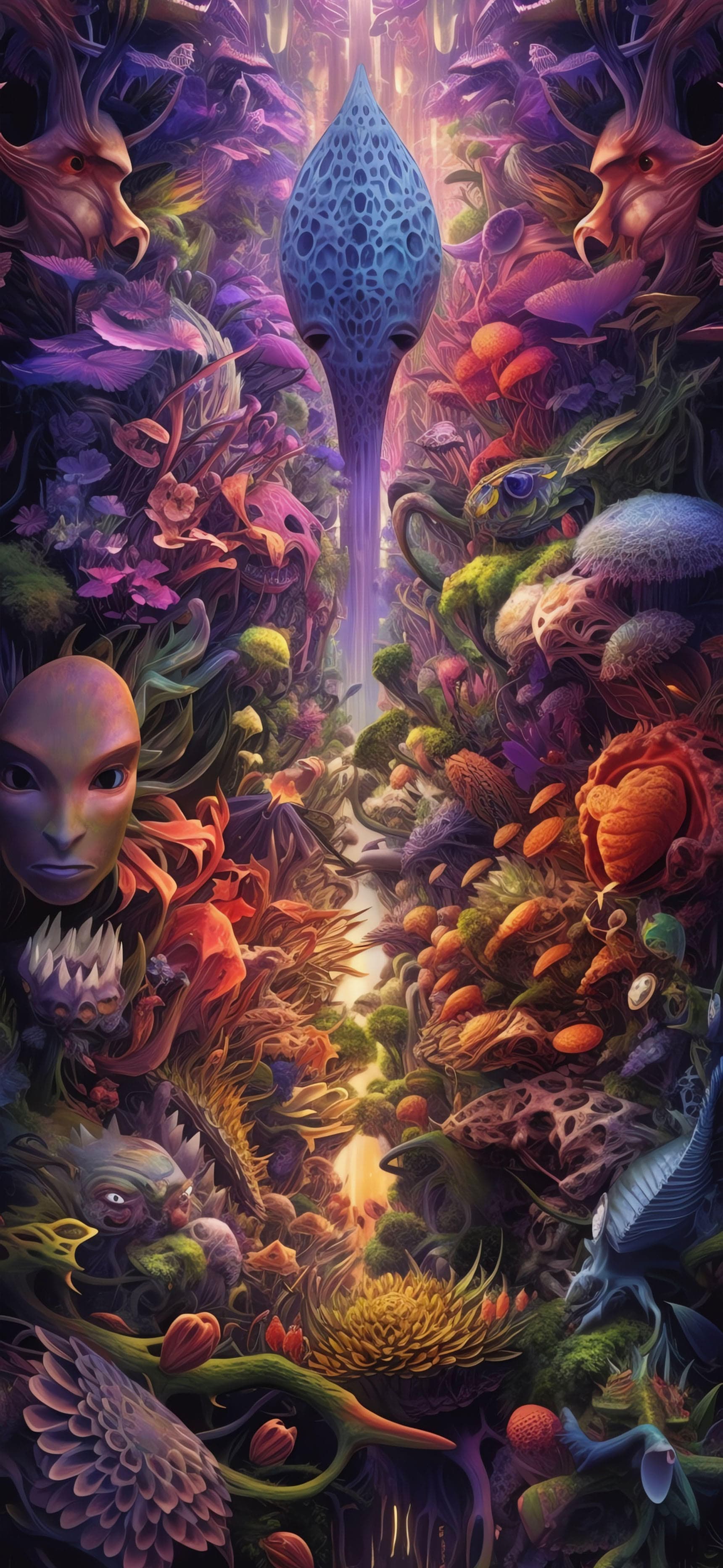 Psychedelic Garden - Pro phone wallpaper