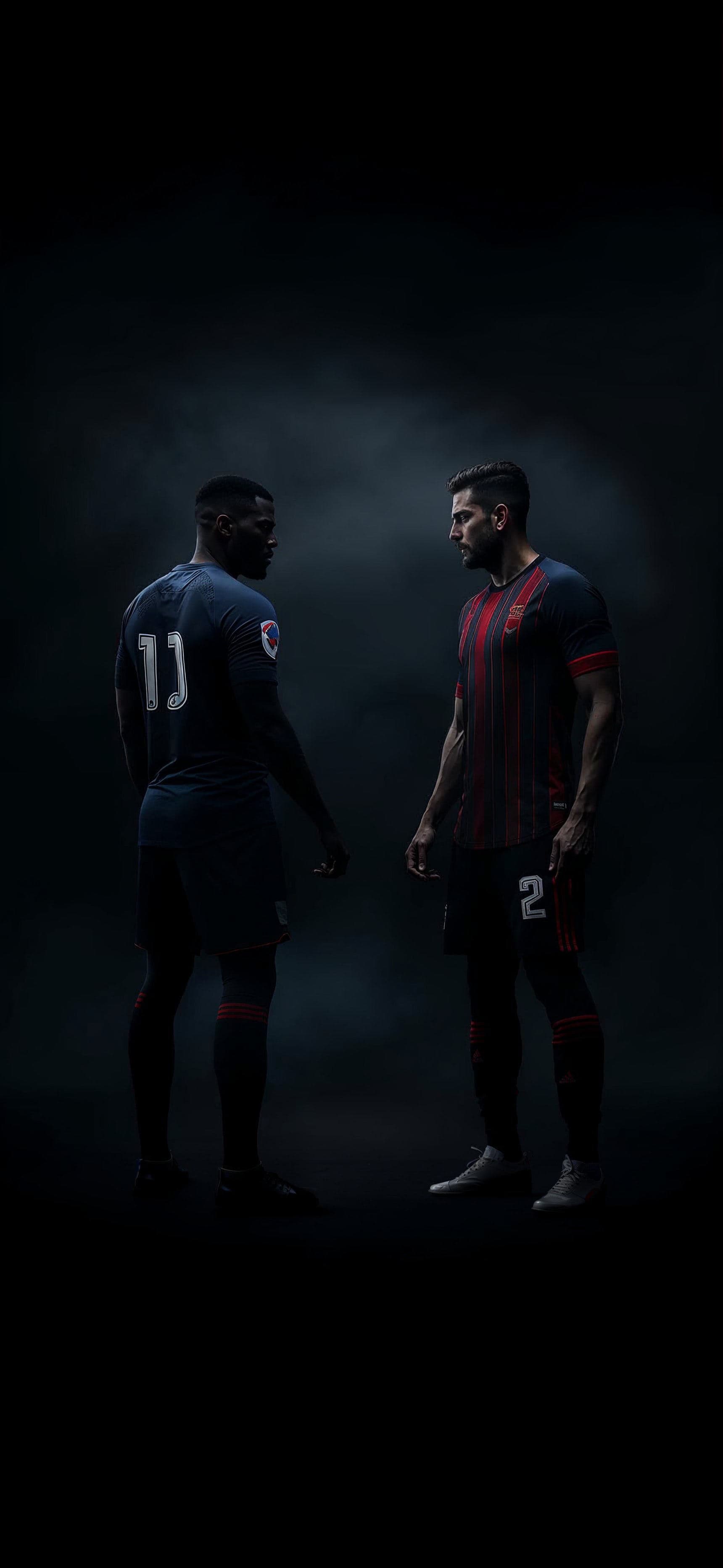 Soccer Standoff Silhouette - Pro phone wallpaper