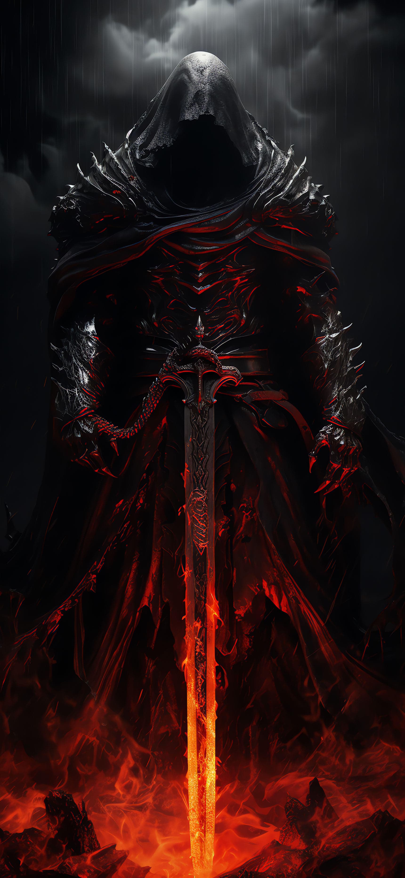 Fiery Dark Knight - Pro phone wallpaper
