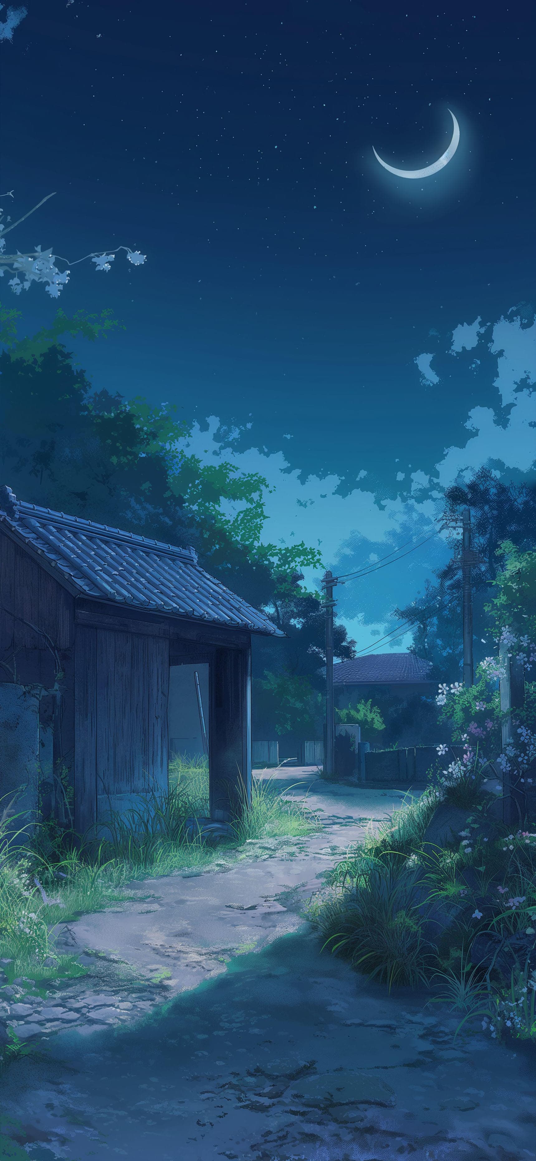 Tranquil Night Village - Pro phone wallpaper