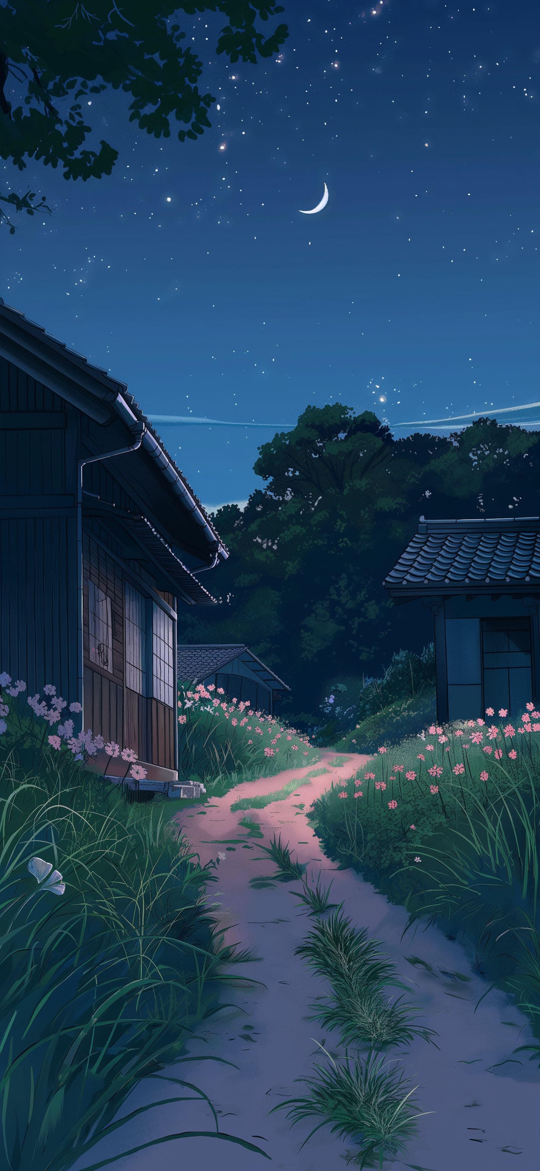 Rural Moonlight Serenity - Pro phone wallpaper