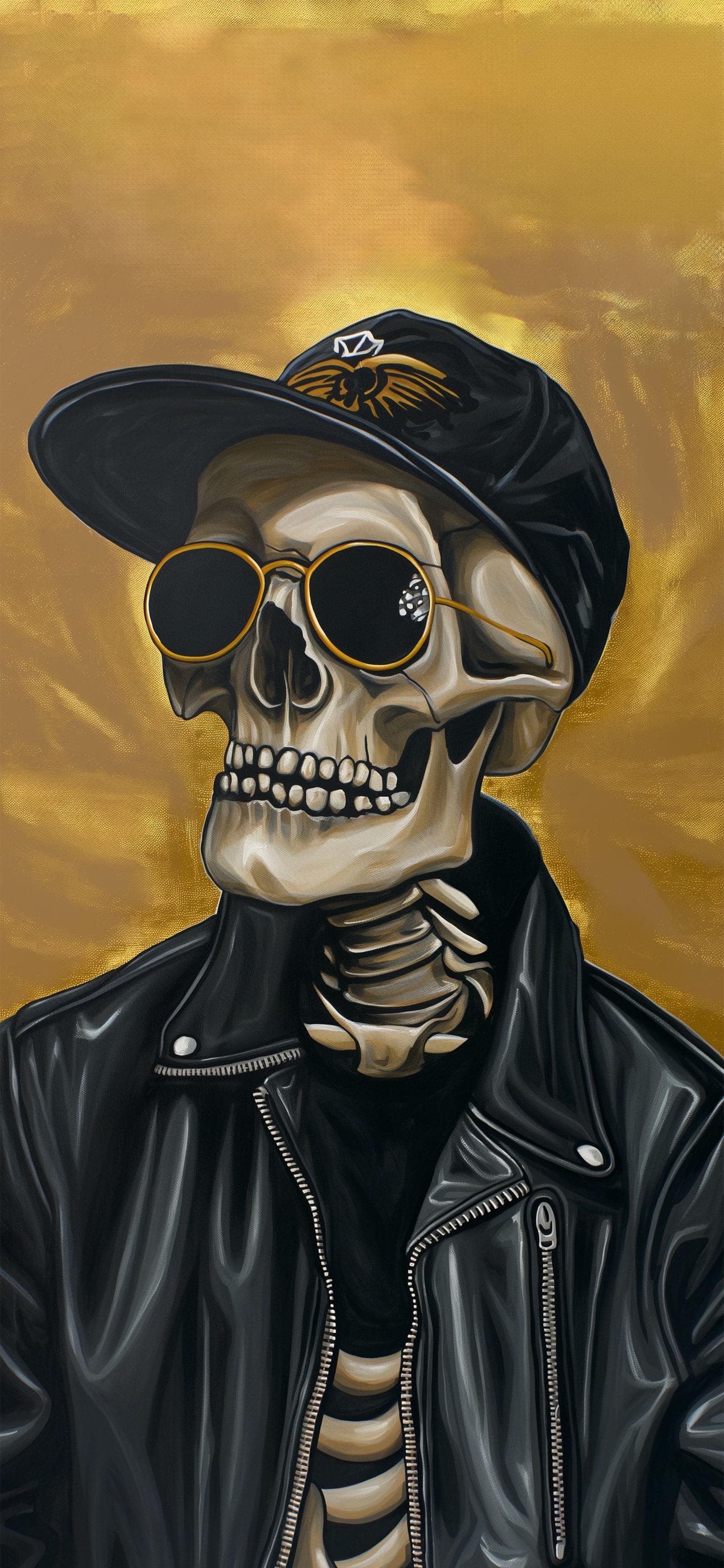 Golden Skull Portrait - Pro phone wallpaper
