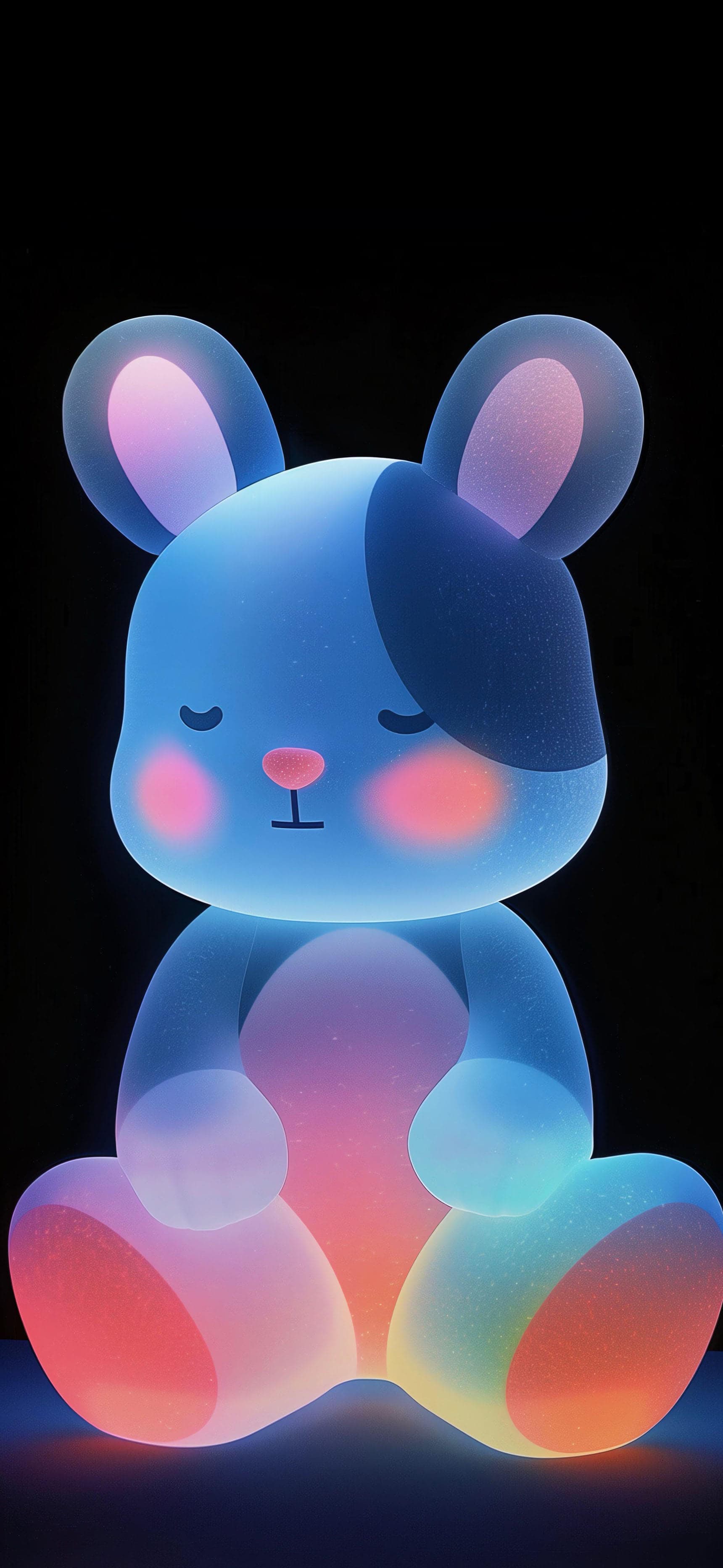 Glowing Bunny Friend - Pro phone wallpaper