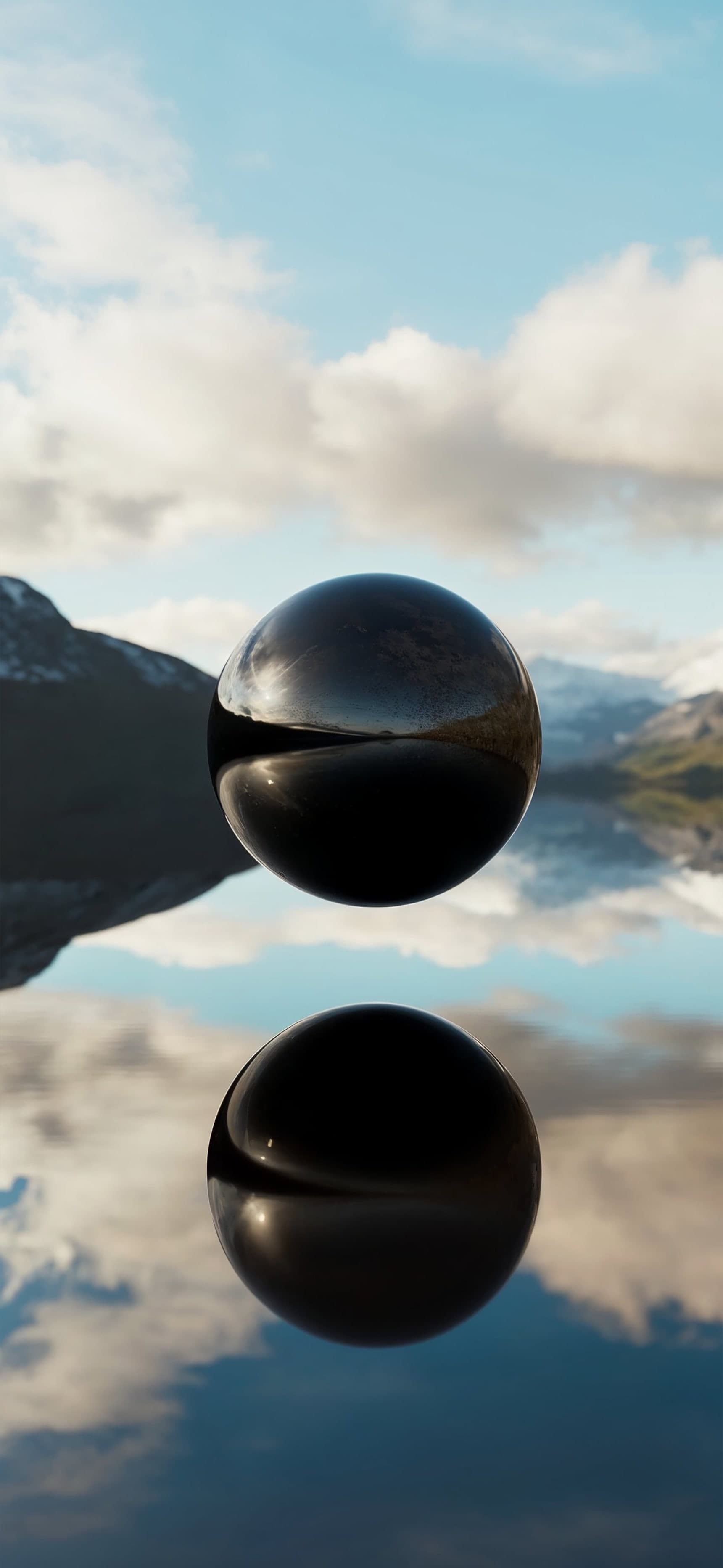 Reflective Spheres - Pro phone wallpaper