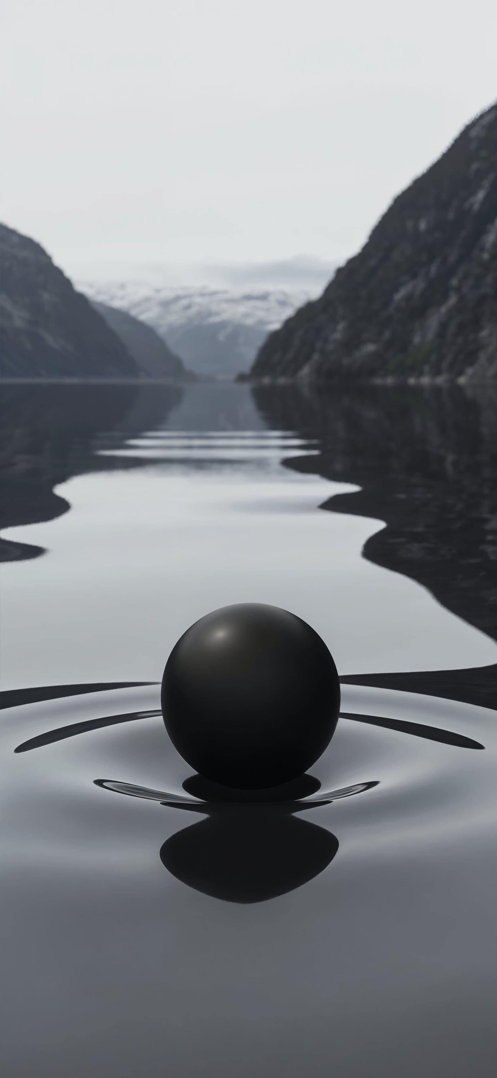 Reflective Black Orb - Pro phone wallpaper