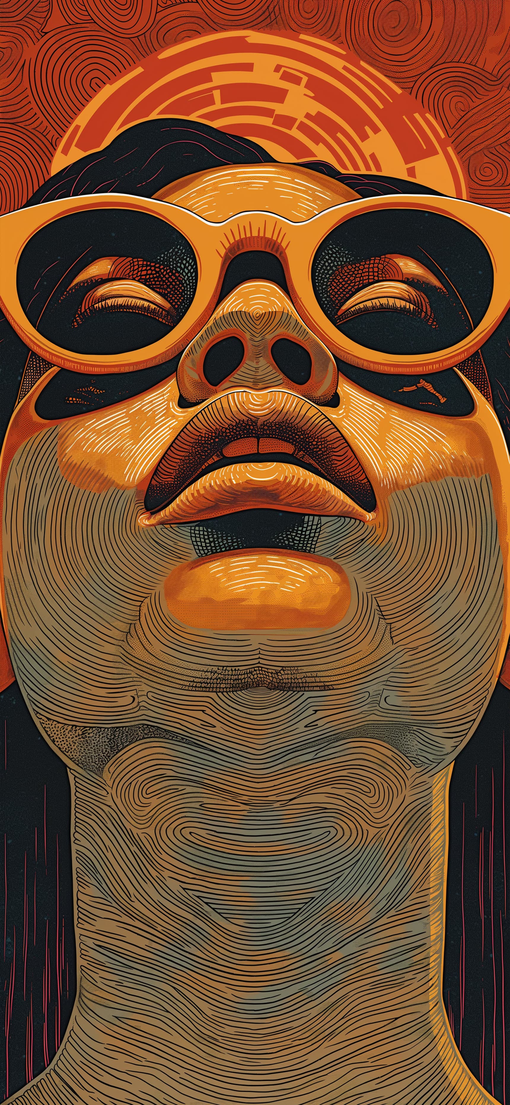 Retro Sunglasses Portrait - Pro phone wallpaper