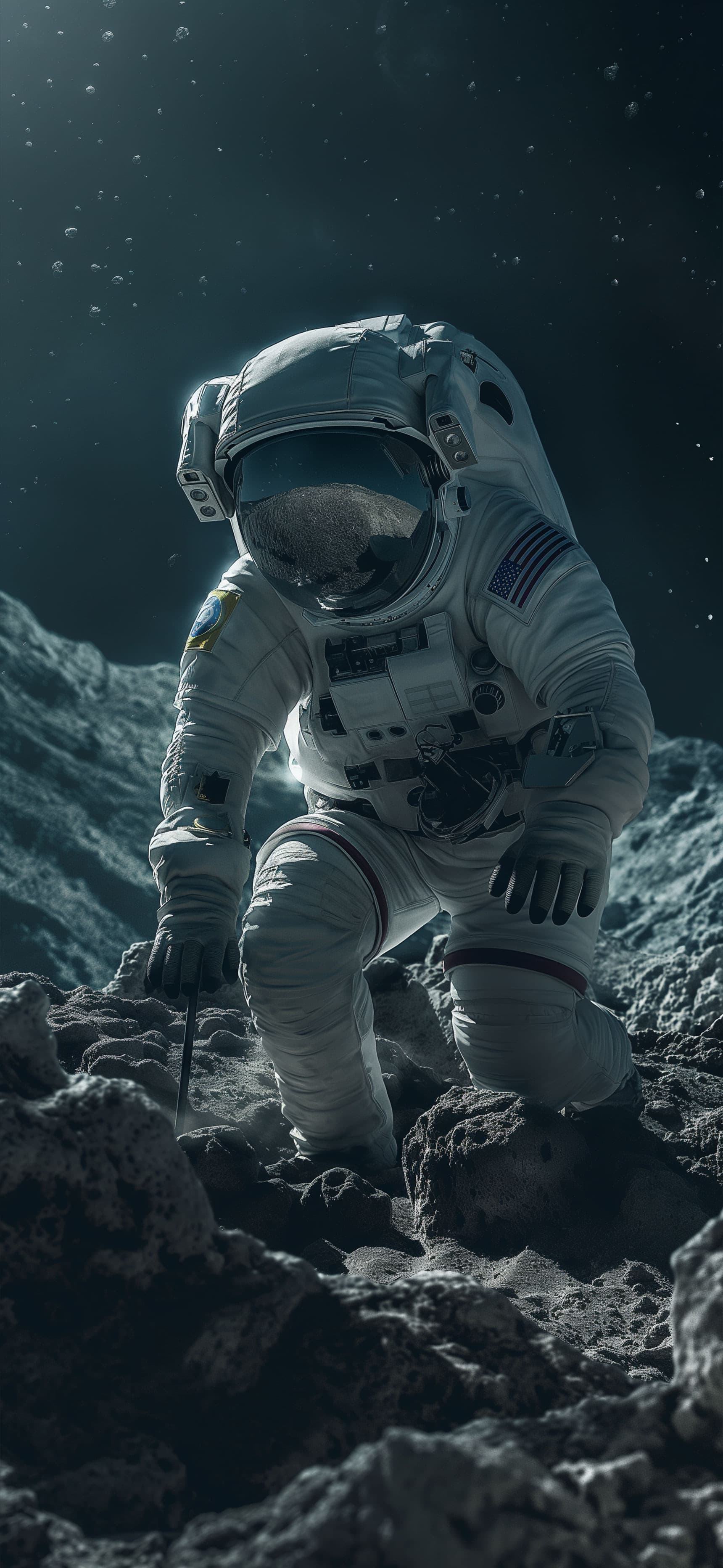 Astronaut Lunar Descent - Pro phone wallpaper