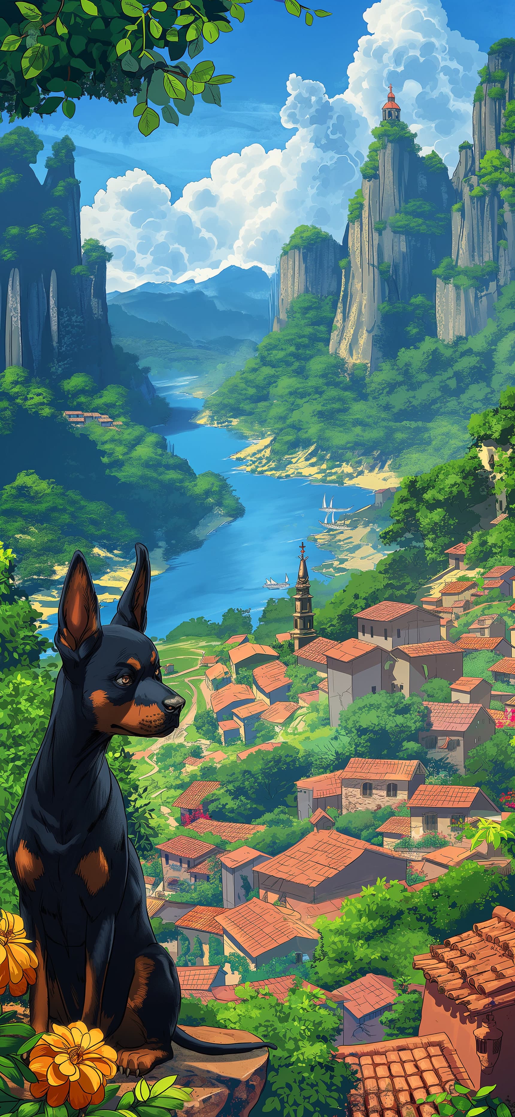 Tropical Village View - Pro phone wallpaper