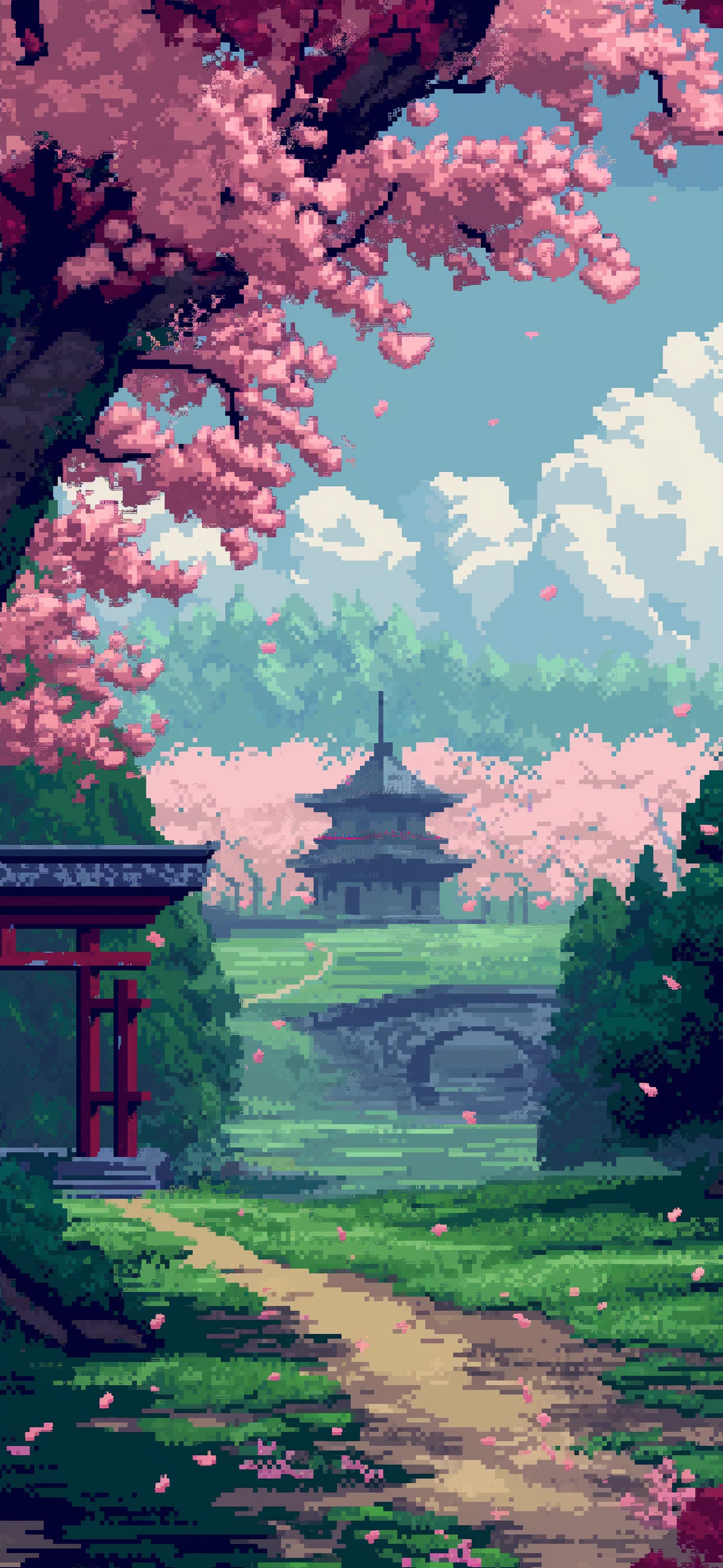 Pixelated Spring - Pro phone wallpaper