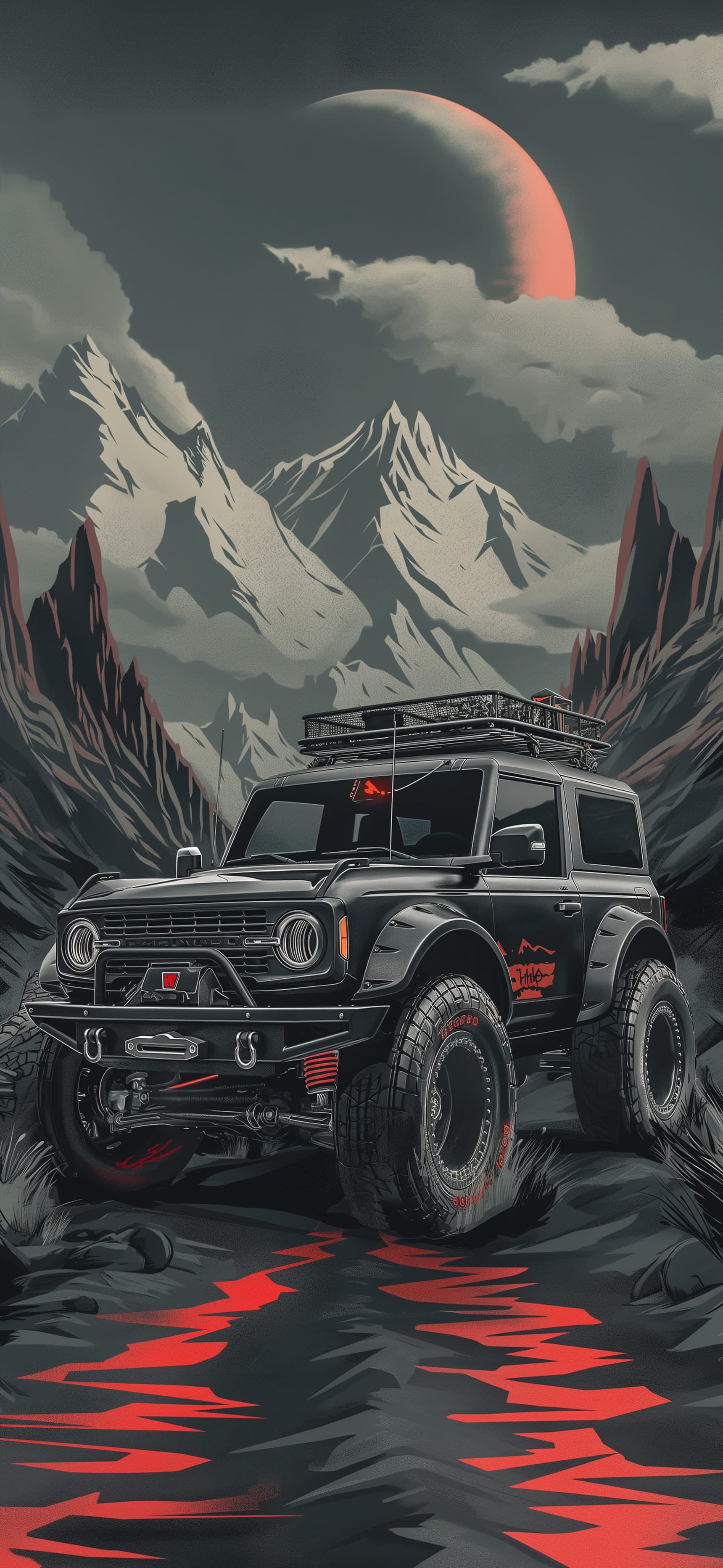 Bronco Lunar Landscape - Pro phone wallpaper