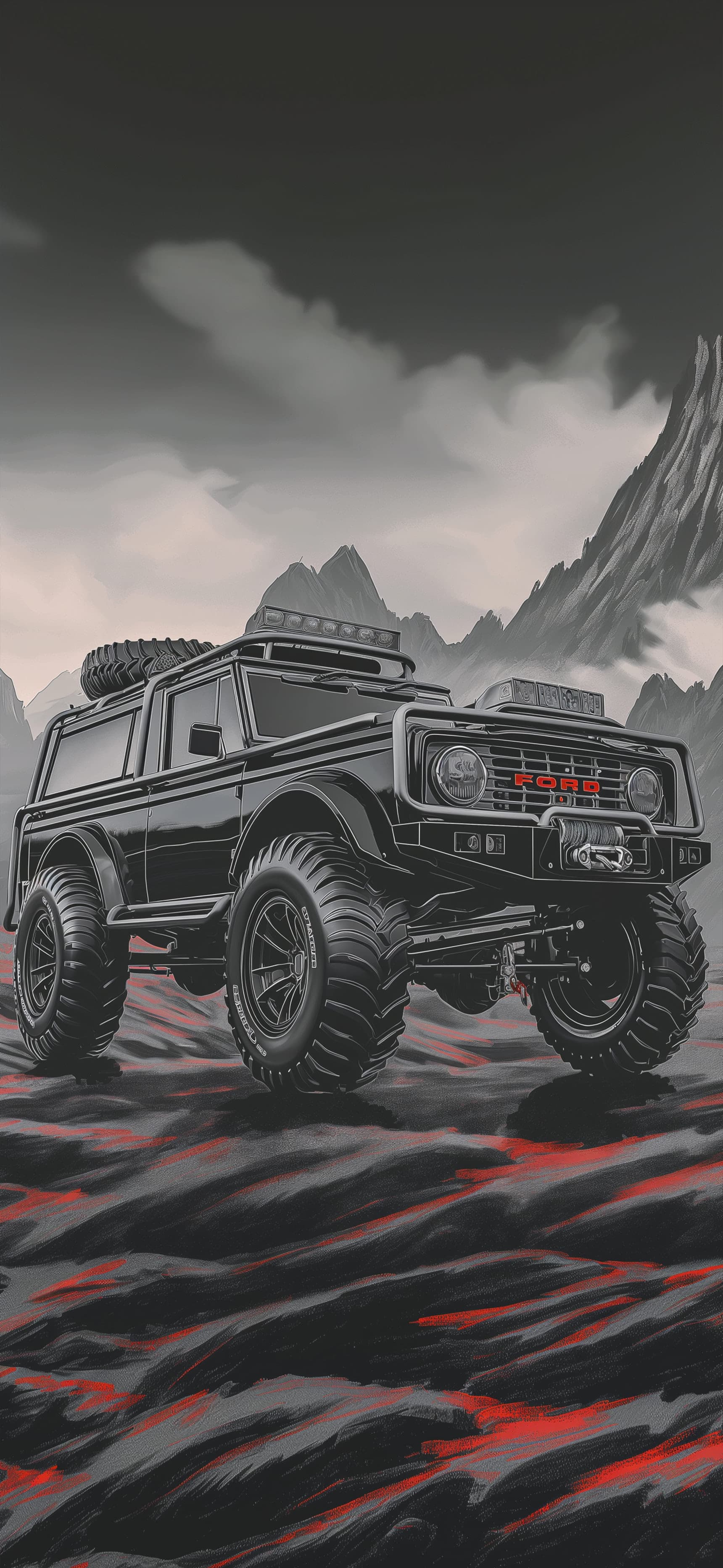 Bronco Rocky Outcrop - Pro phone wallpaper