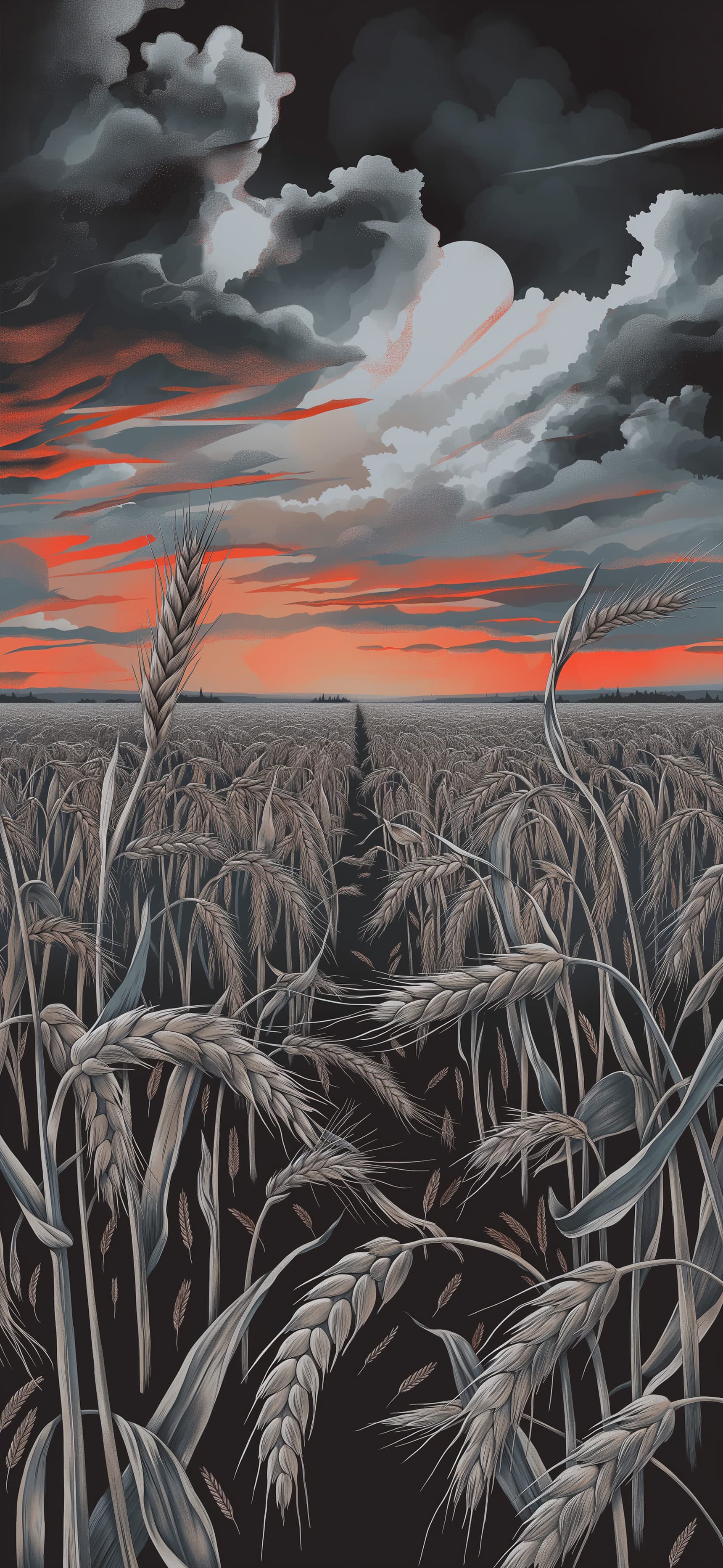 Wheat Field Sunset - Pro phone wallpaper