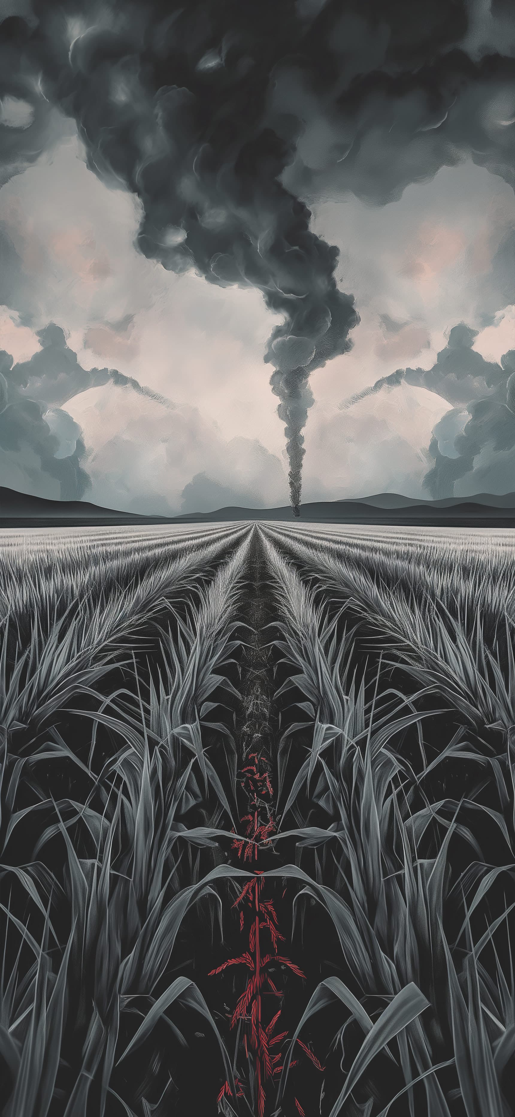 Eerie Field Symmetry - Pro phone wallpaper