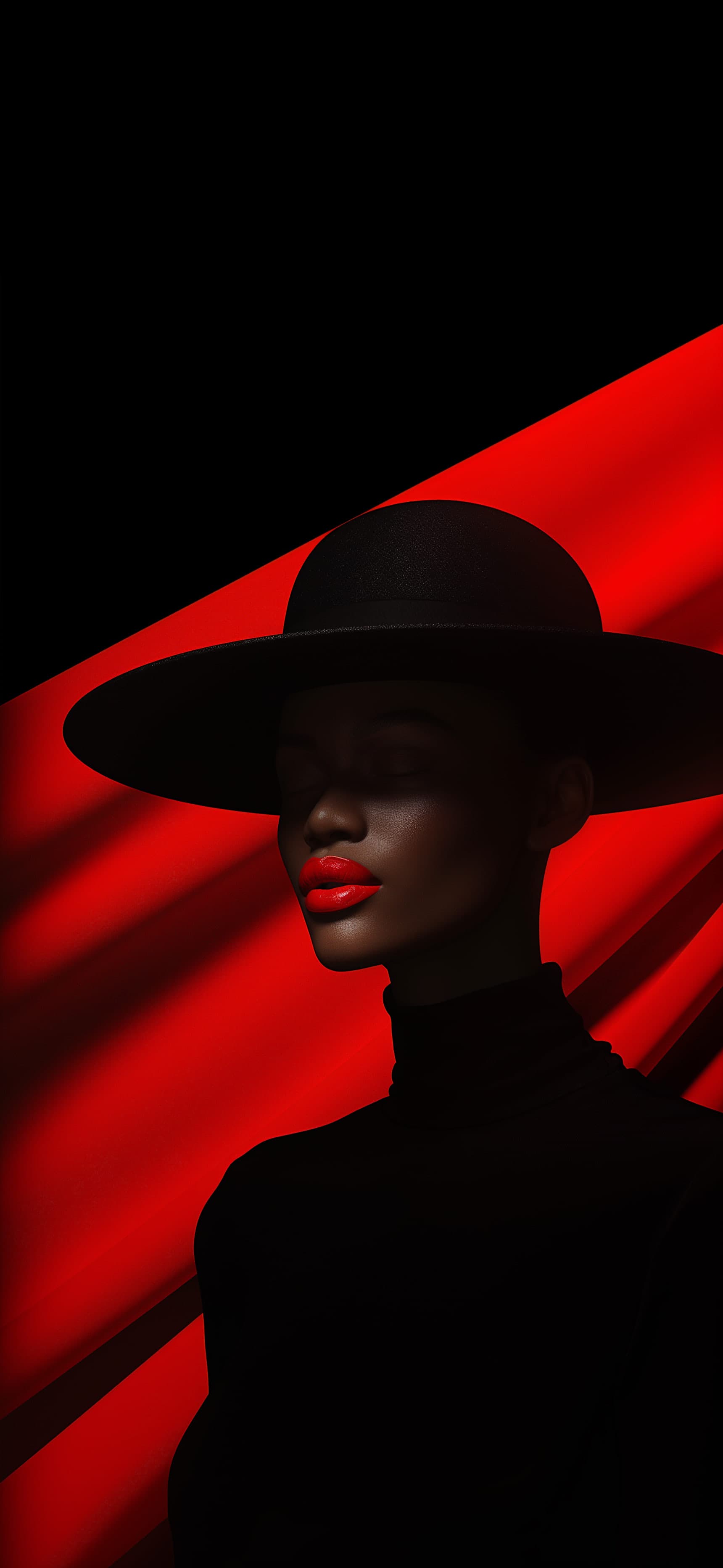 Crimson Silhouette Beauty - Pro phone wallpaper