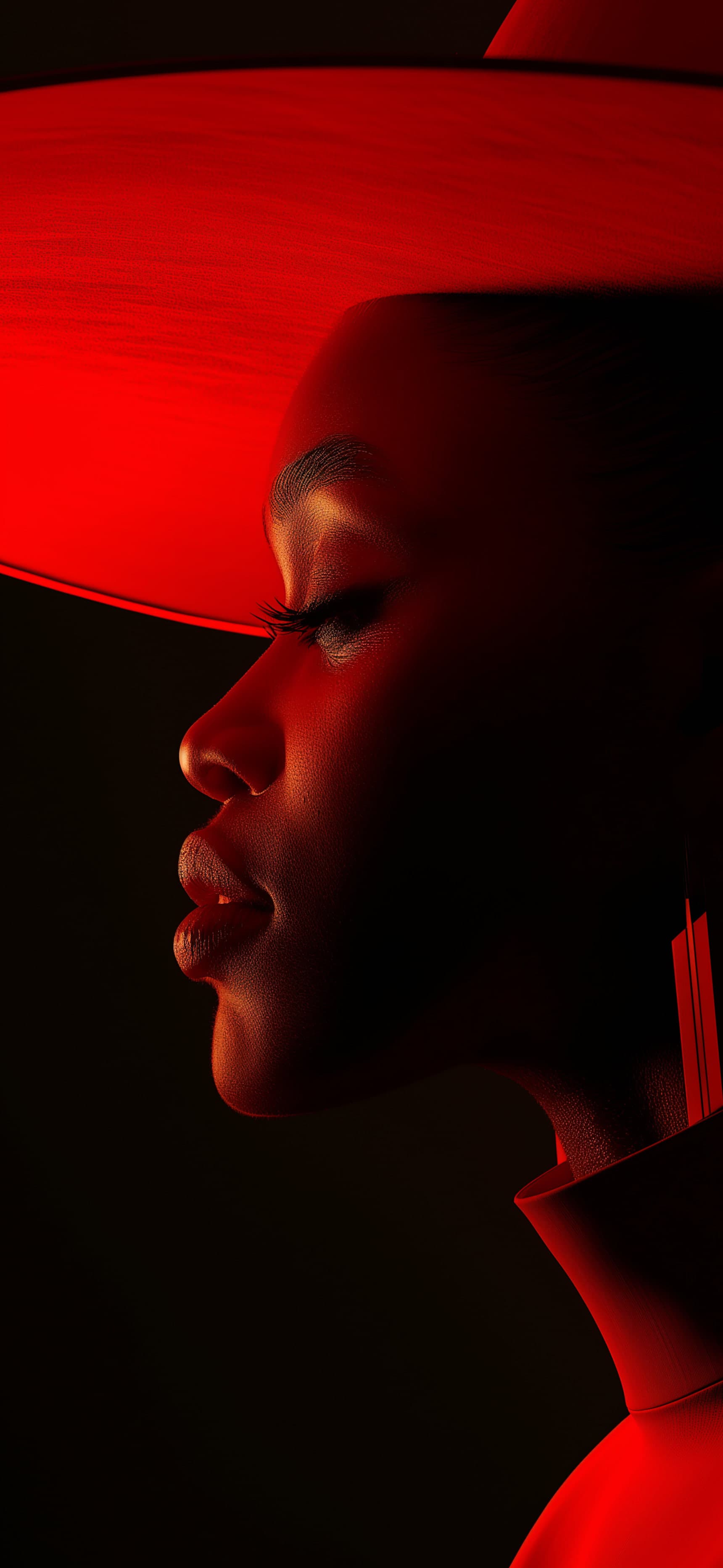 Crimson Profile Gaze - Pro phone wallpaper