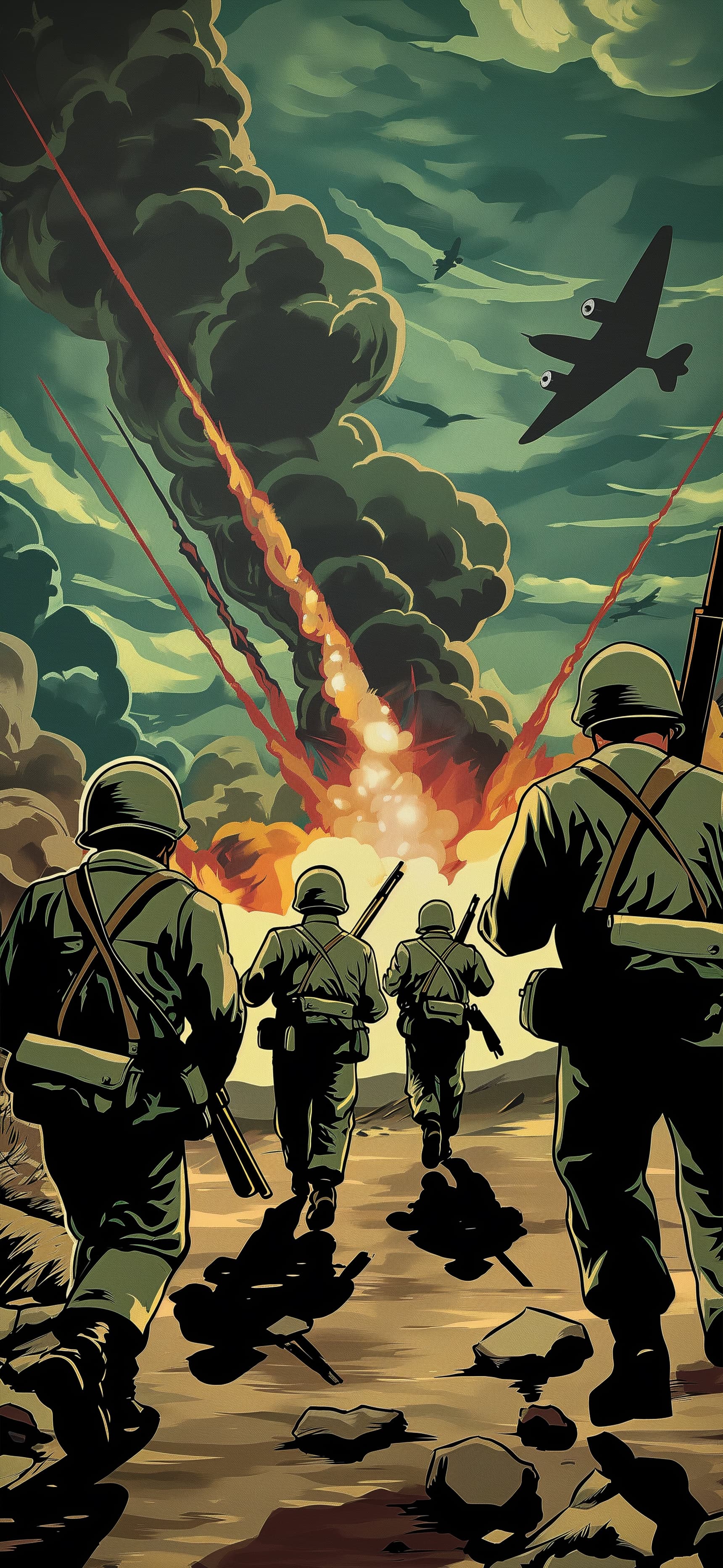 Soldiers in Combat - Pro phone wallpaper