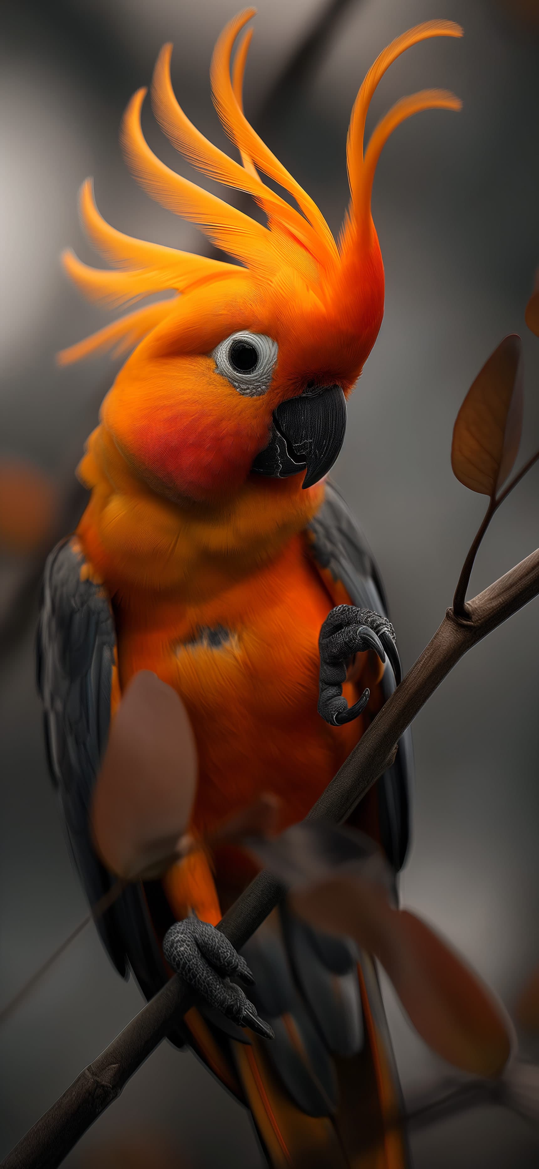 Orange Crested Parrot - Pro phone wallpaper