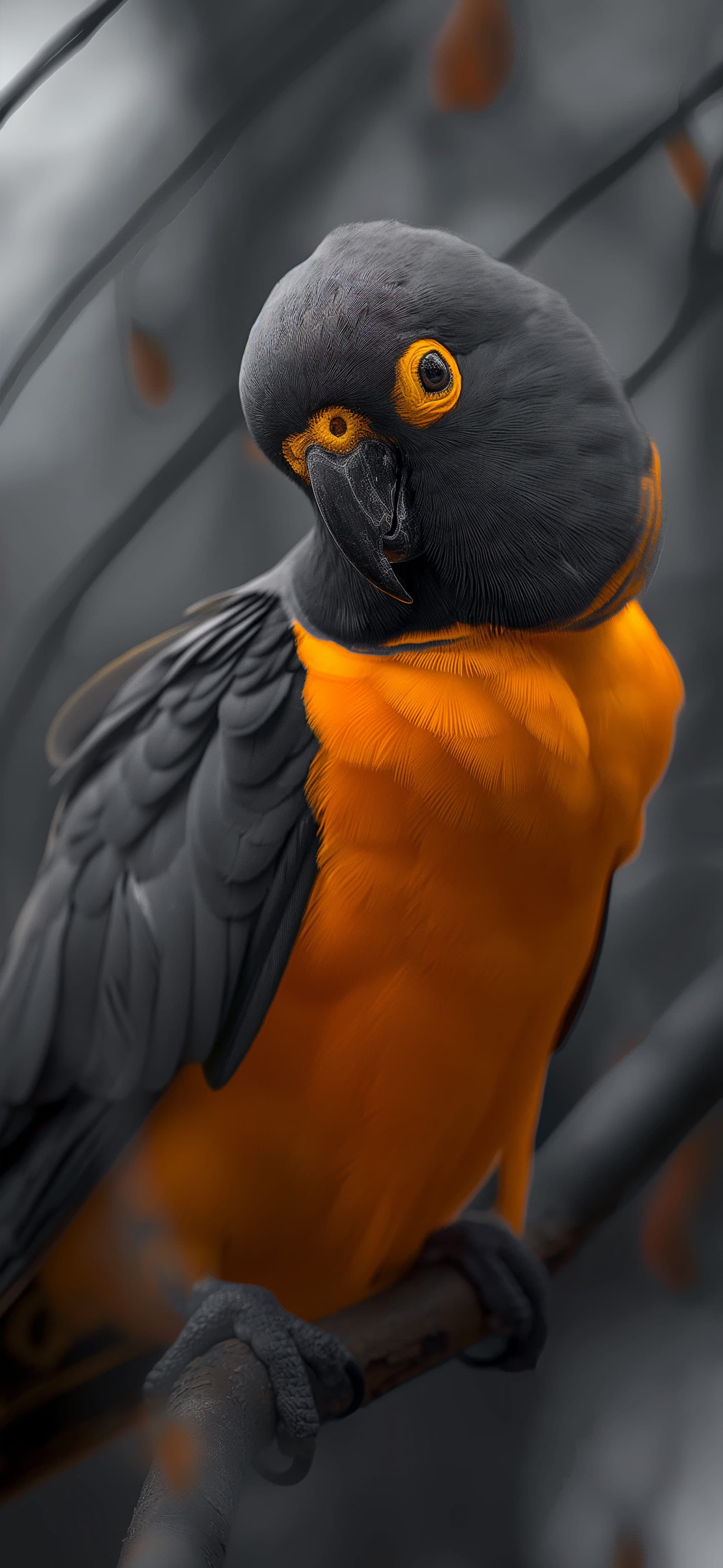Curious Parrot Gaze - Pro phone wallpaper