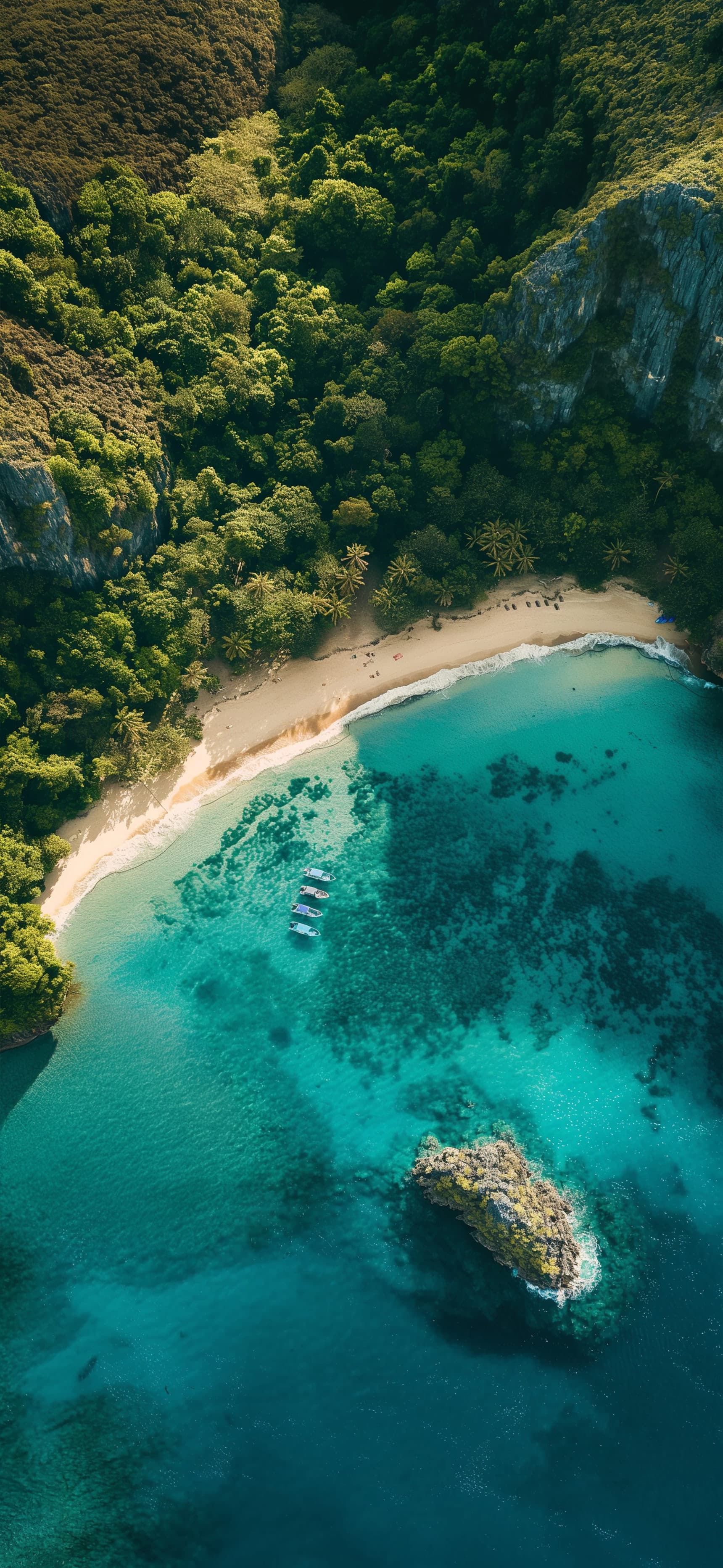 Secluded Beach Cove - Pro phone wallpaper
