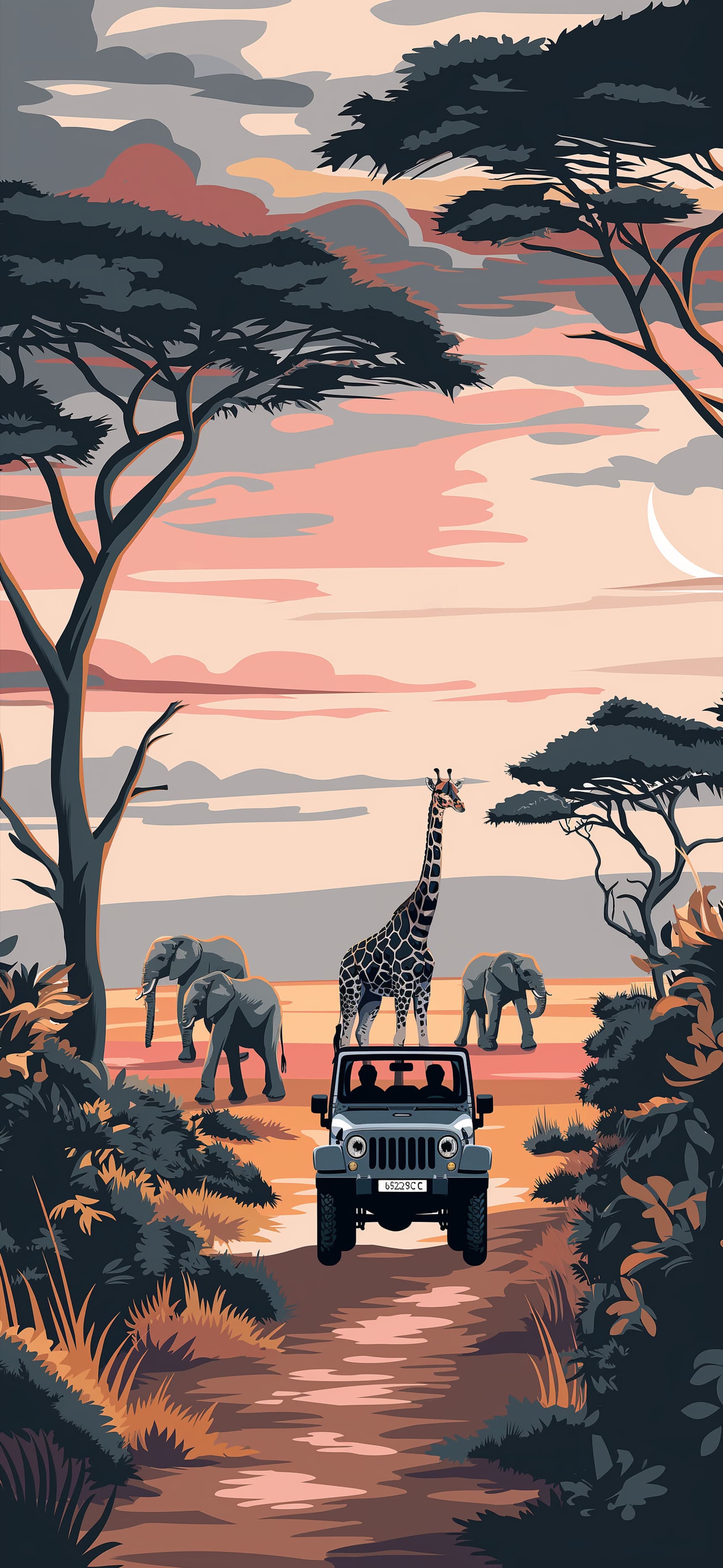 Safari Adventure Vector - Pro phone wallpaper