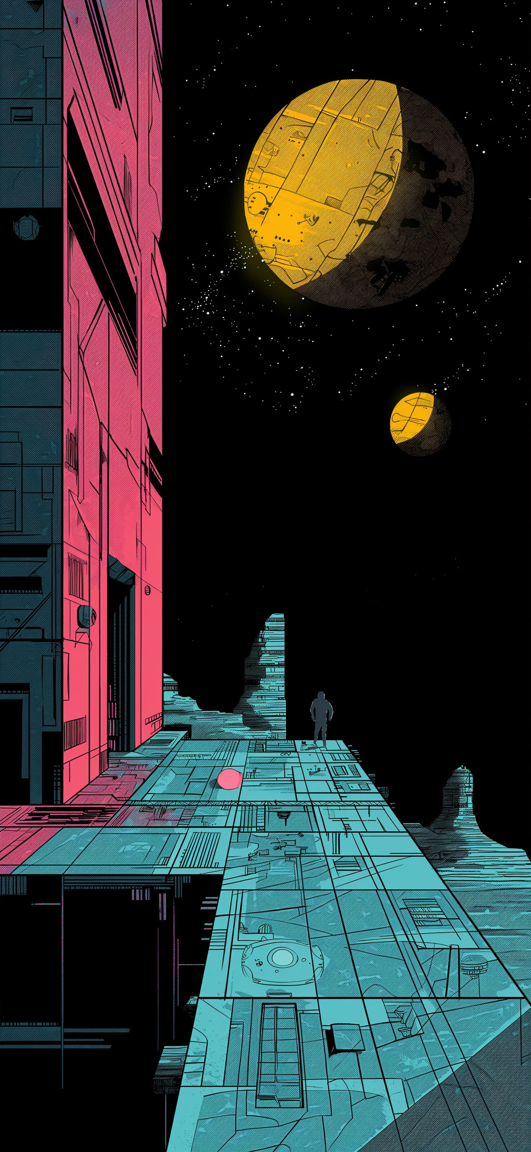 Abstract Cityscape Night - Pro phone wallpaper