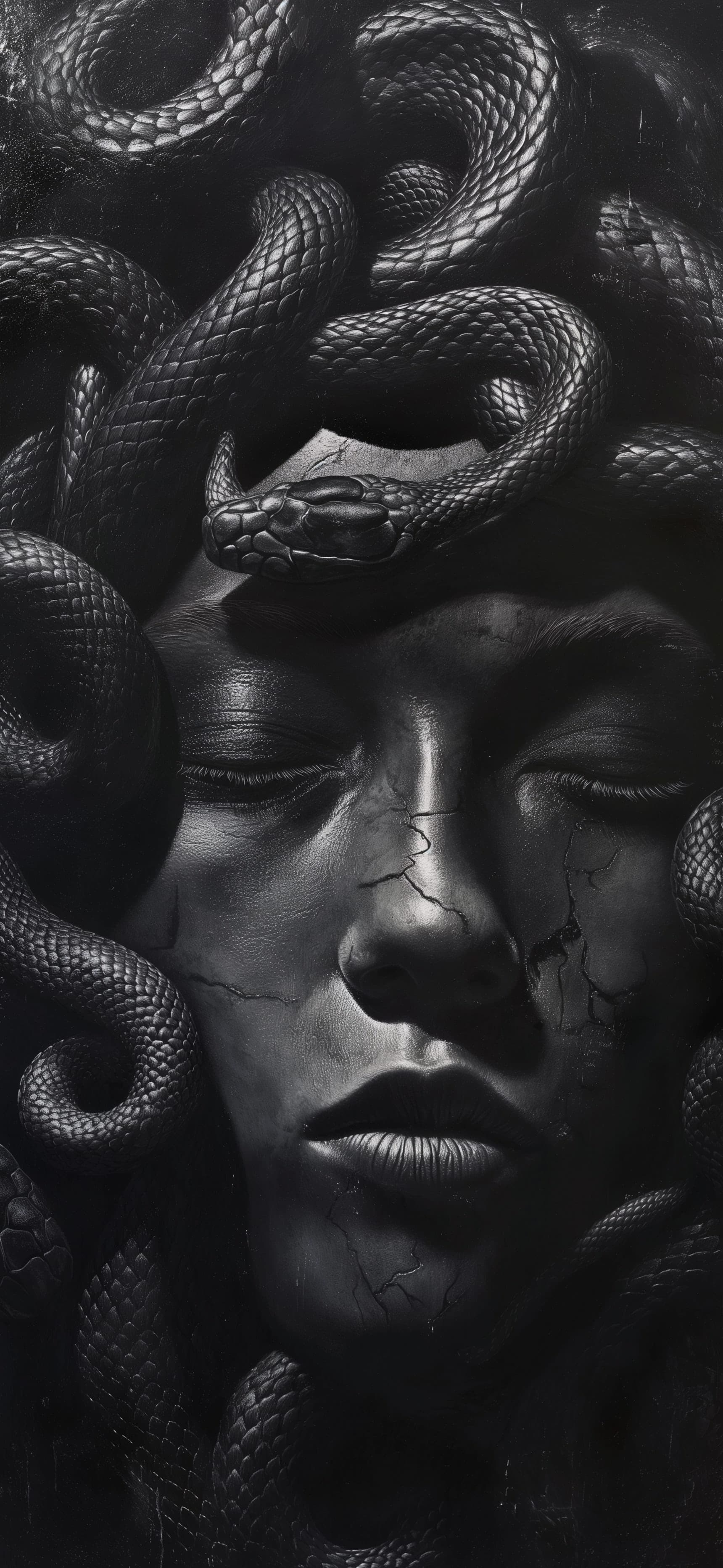 Medusa Stone Sculpture - Pro phone wallpaper