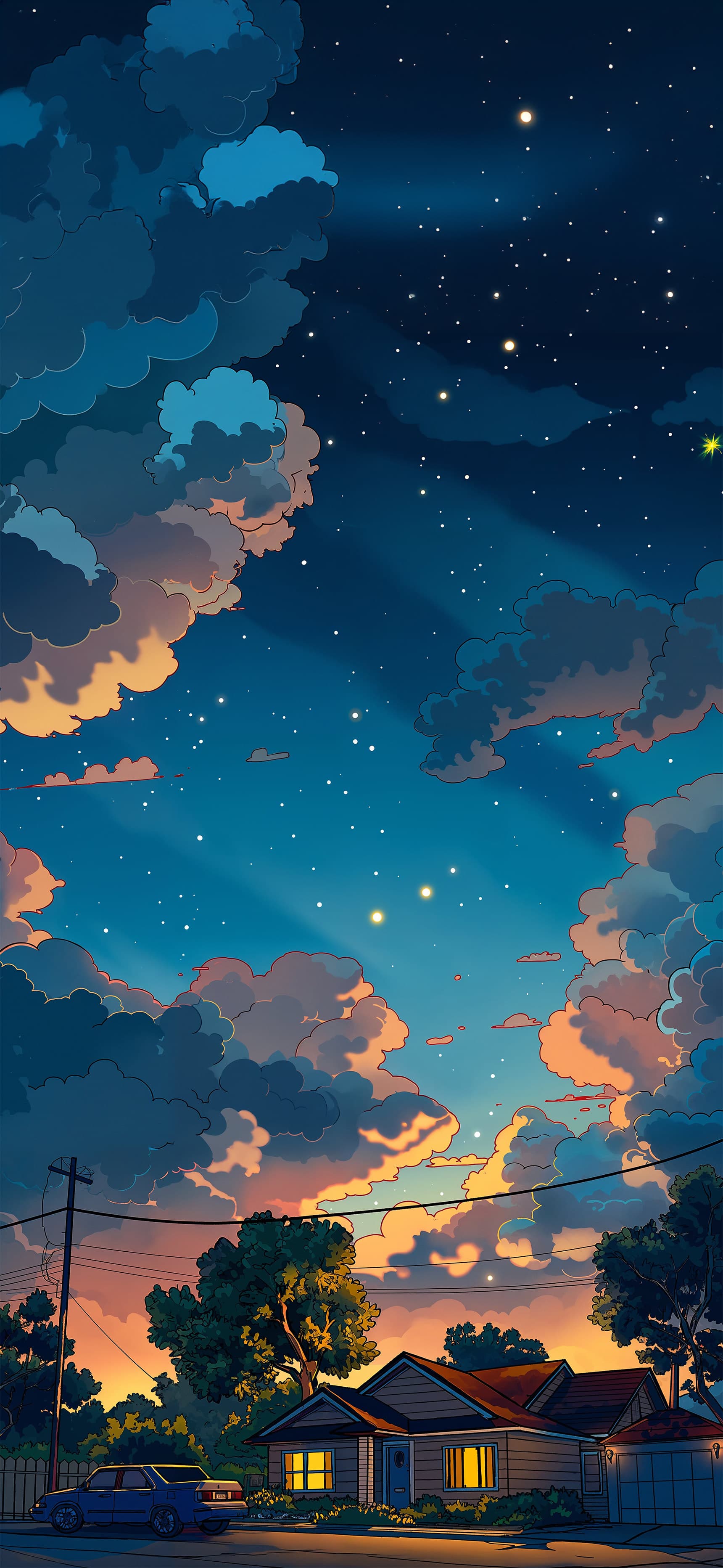 Twilight Suburb - Pro phone wallpaper