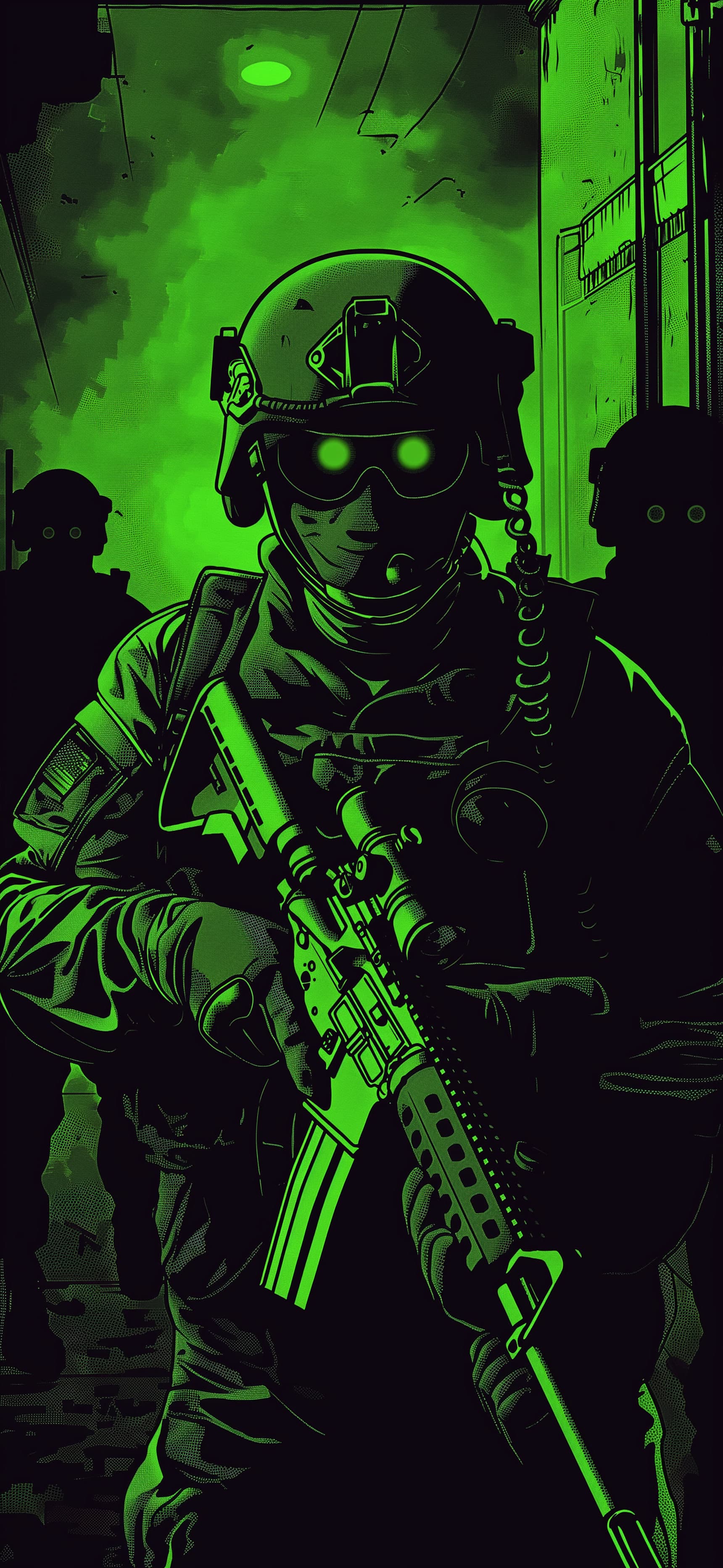 Neon Soldier - Pro phone wallpaper