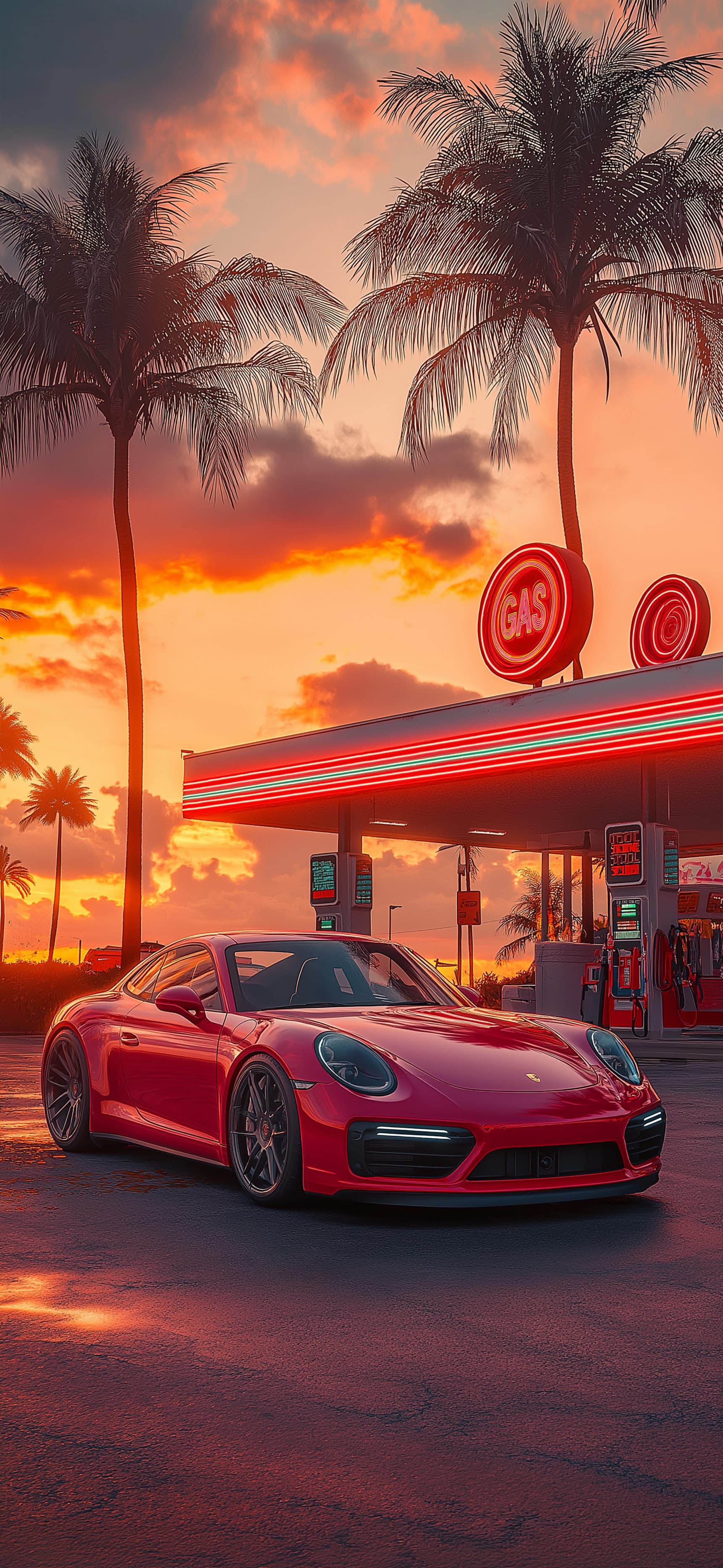 Neon Pitstop - free phone wallpaper
