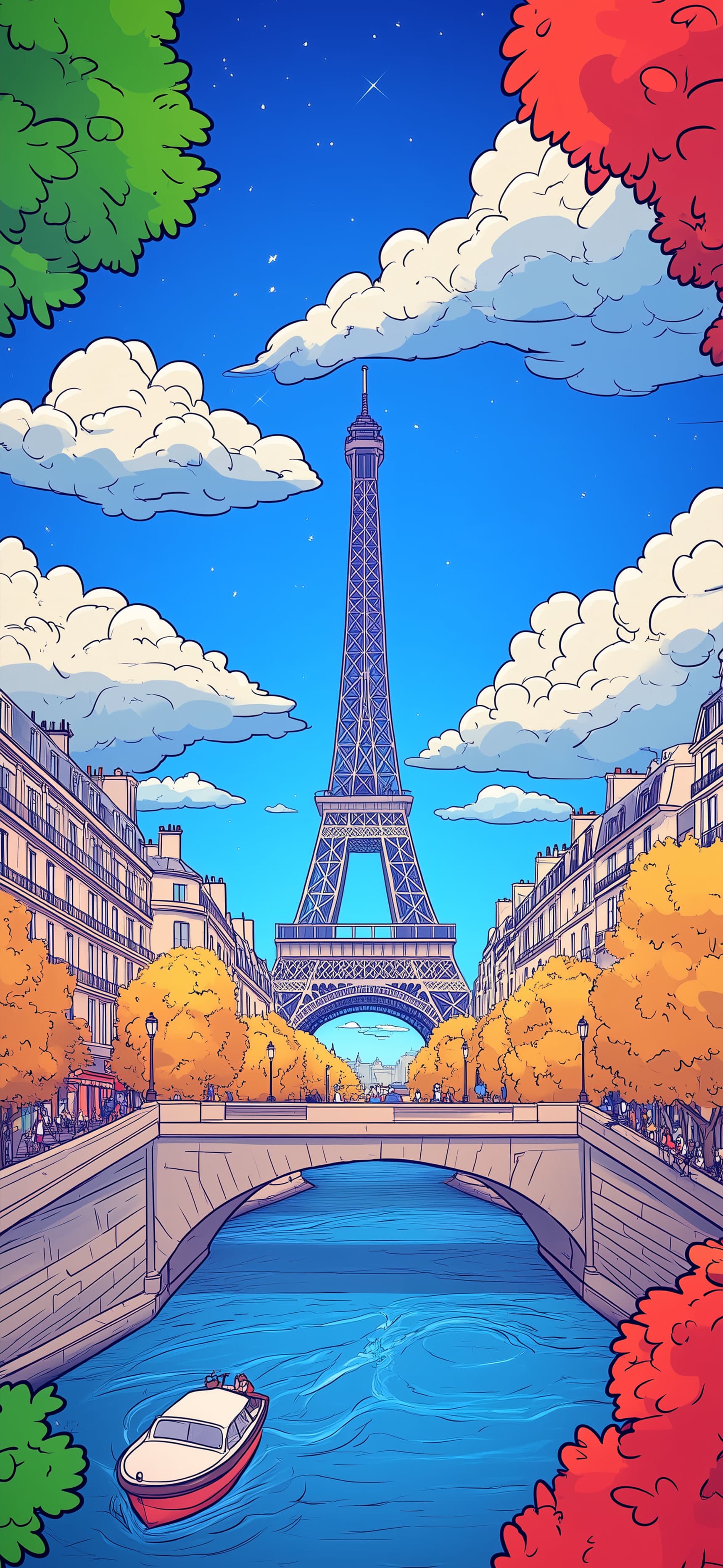 Eiffel Fall - Pro phone wallpaper