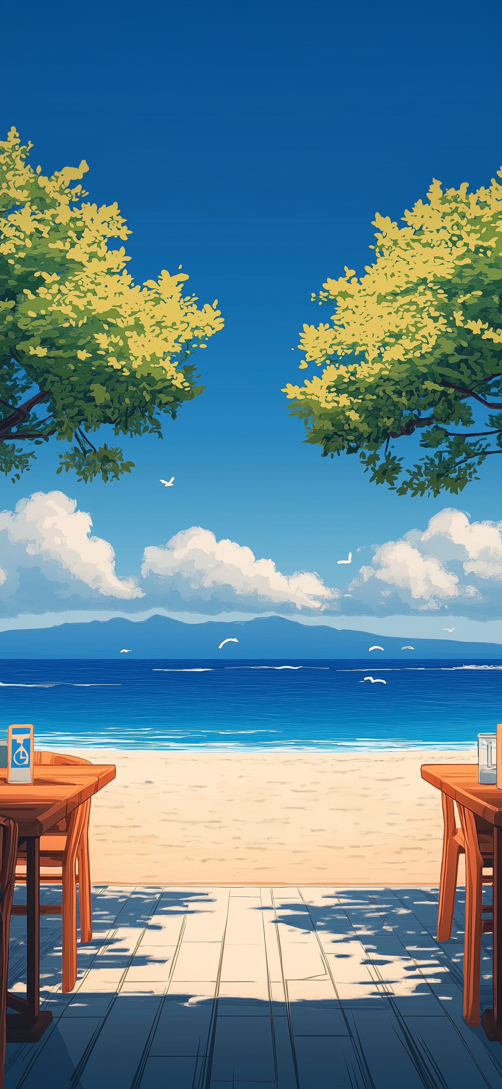 Beach Terrace View - Pro phone wallpaper