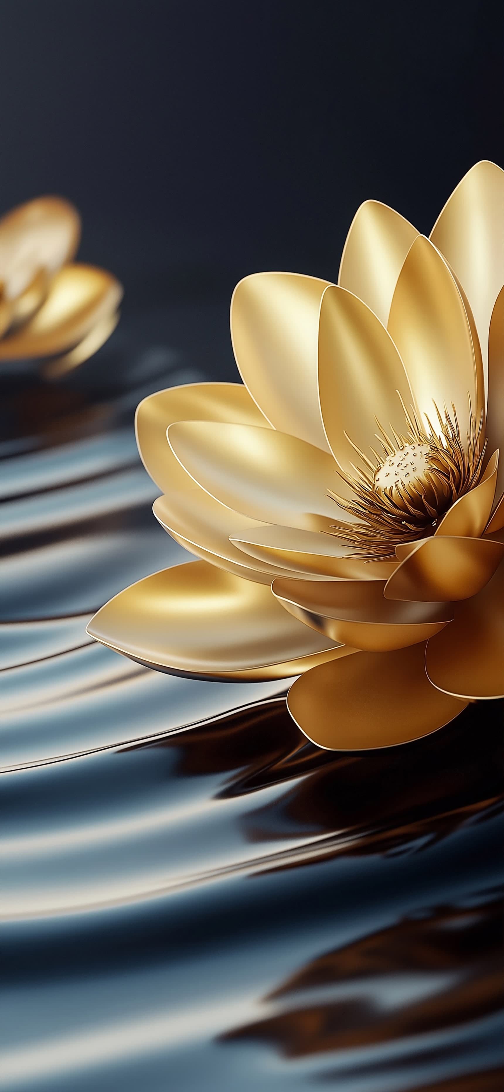 Golden Petal Light - Pro phone wallpaper