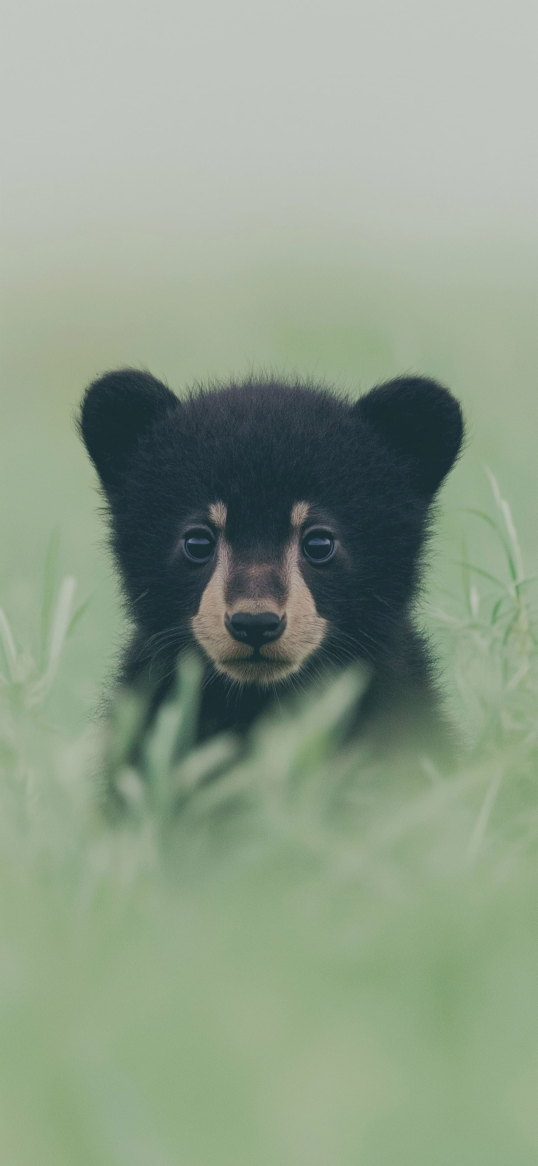 Bear Cub in Mist - Pro phone wallpaper