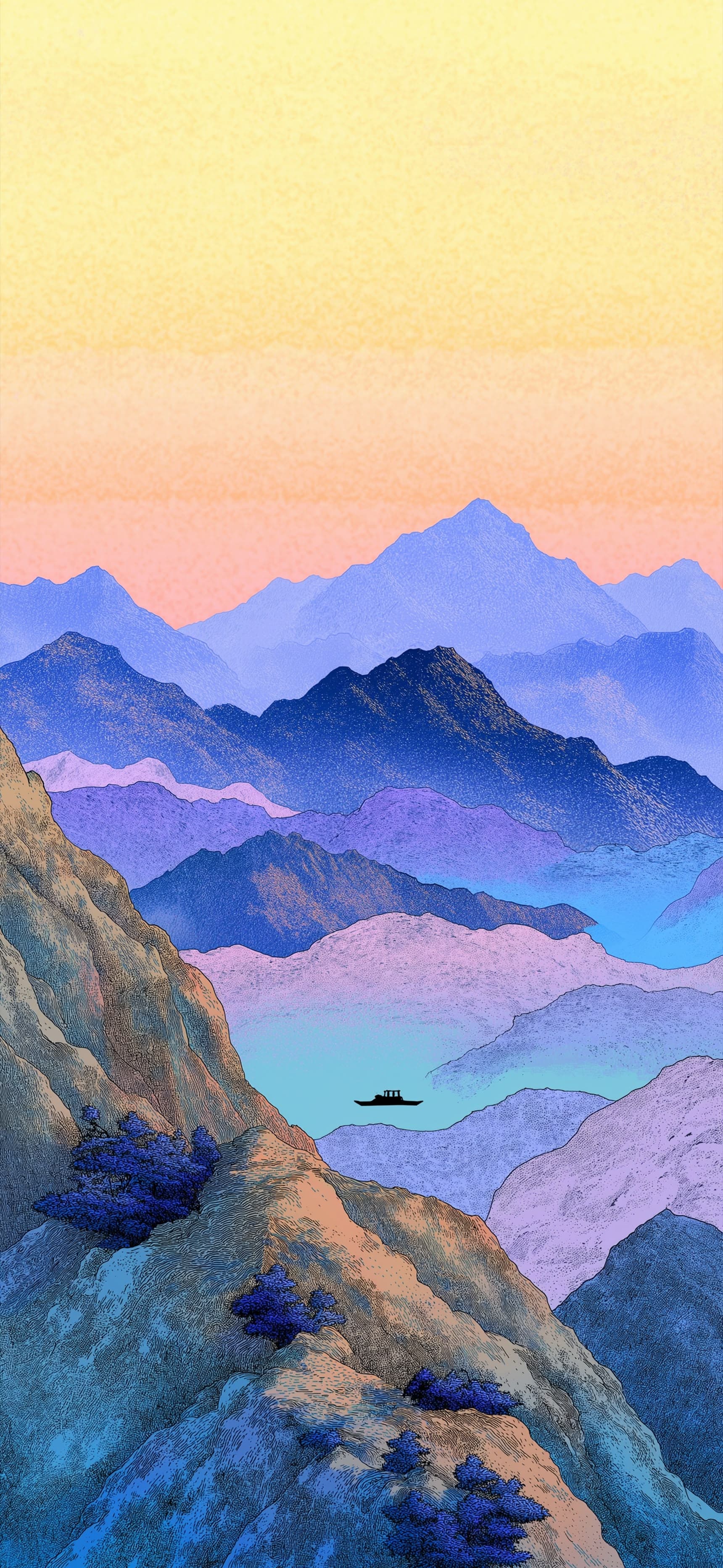 Soft Hills at Dawn - Pro phone wallpaper