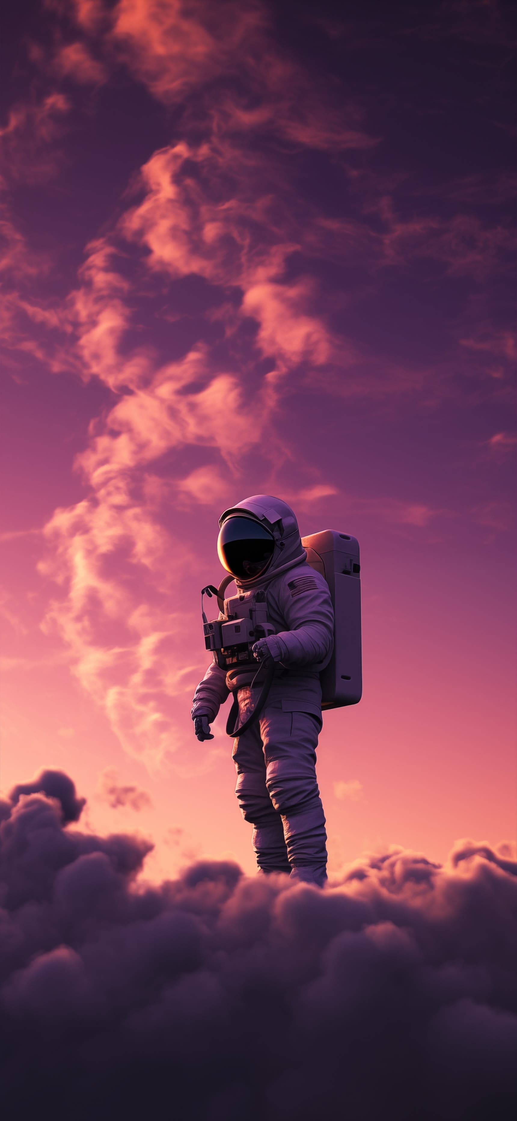 Astronaut in Twilight - Pro phone wallpaper