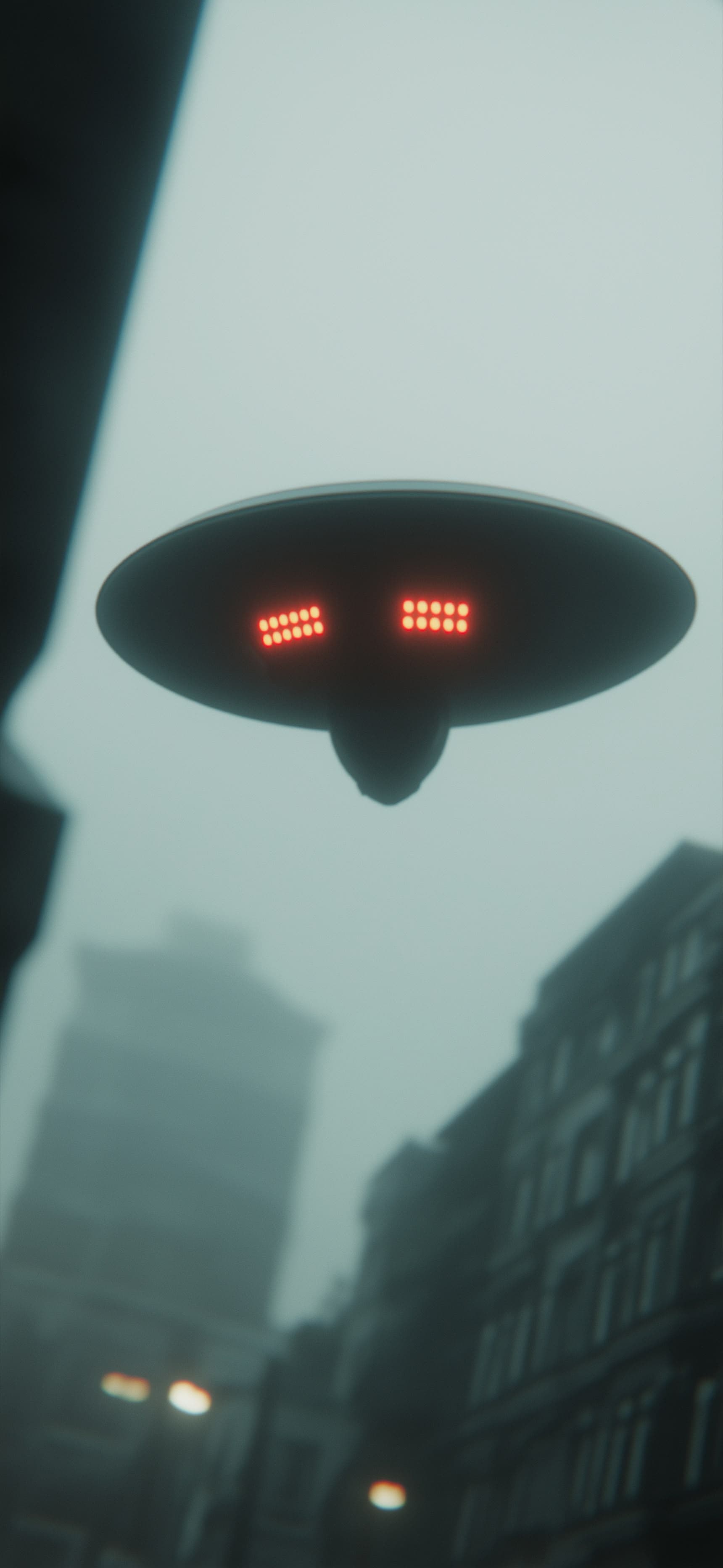 Dark UFO Arrival - Pro phone wallpaper