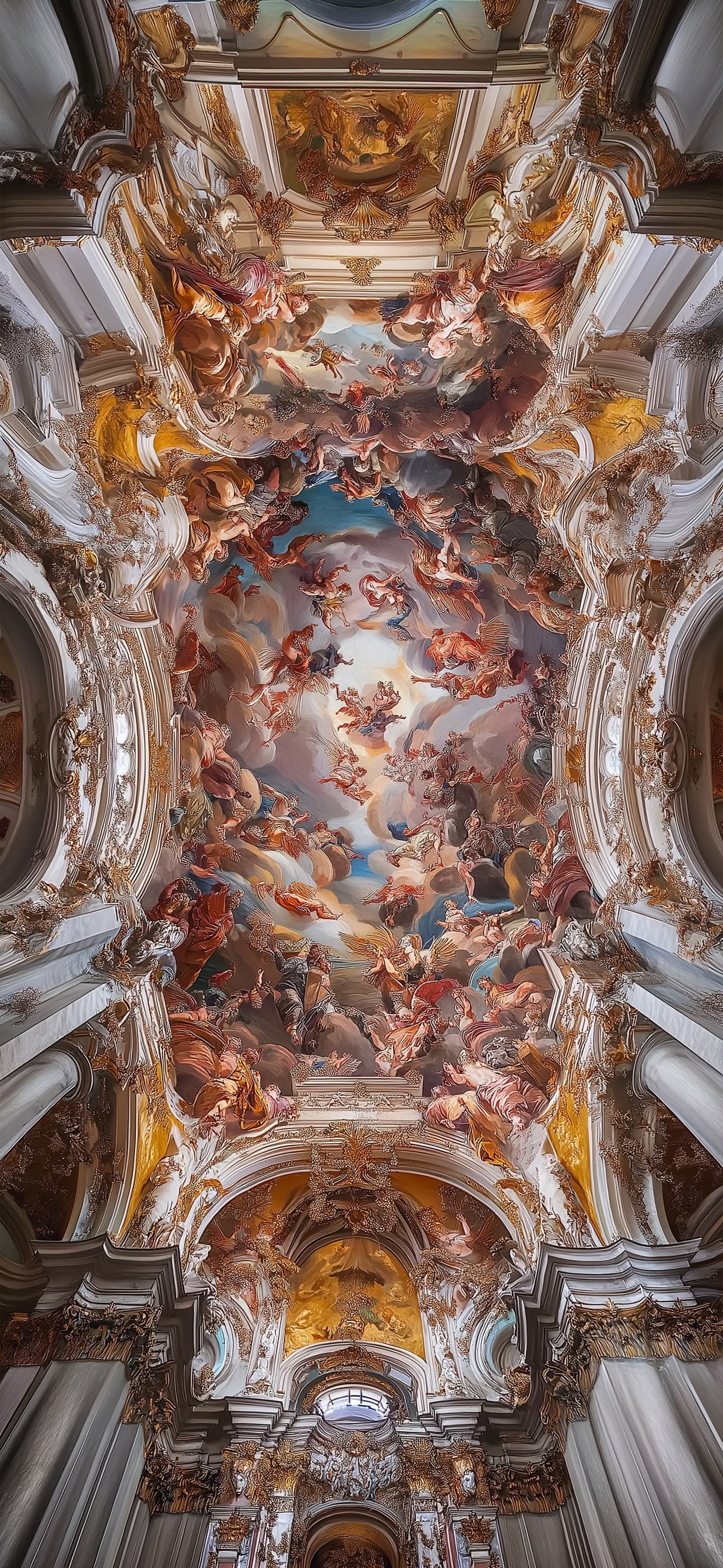 Baroque Ceiling Glory - Pro phone wallpaper