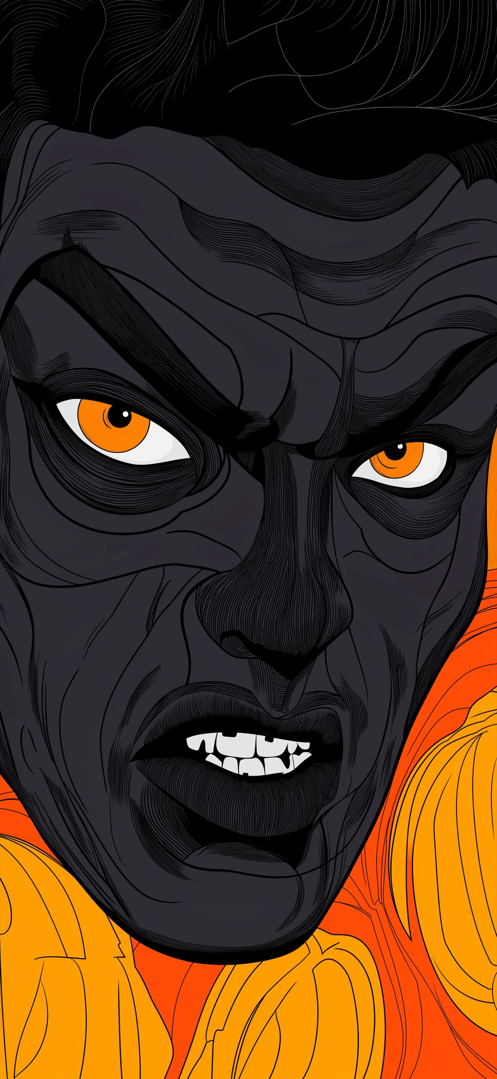 Fiery Gaze Portrait - Pro phone wallpaper