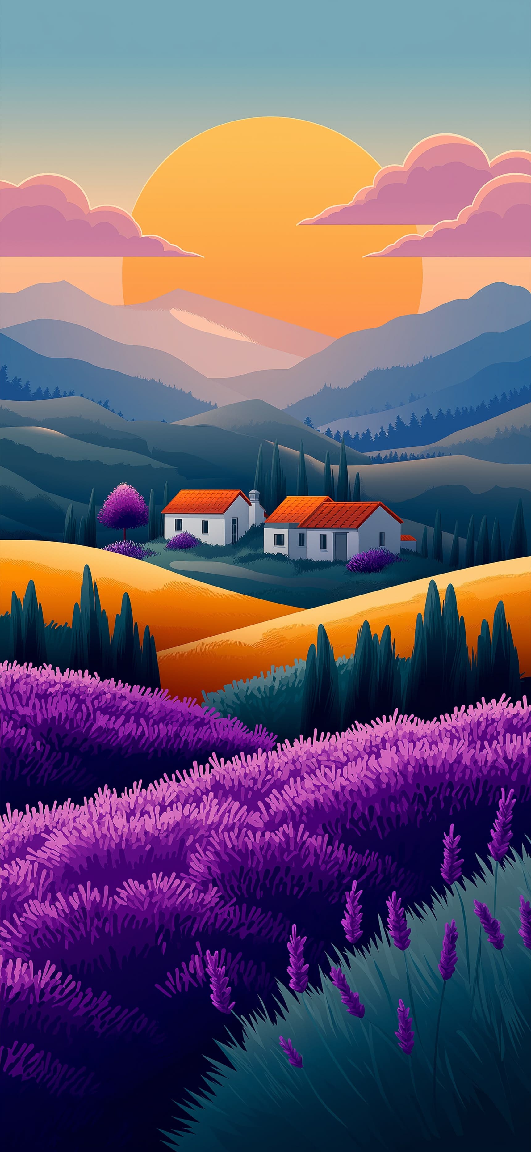 Lavander scenery 3 - Pro phone wallpaper