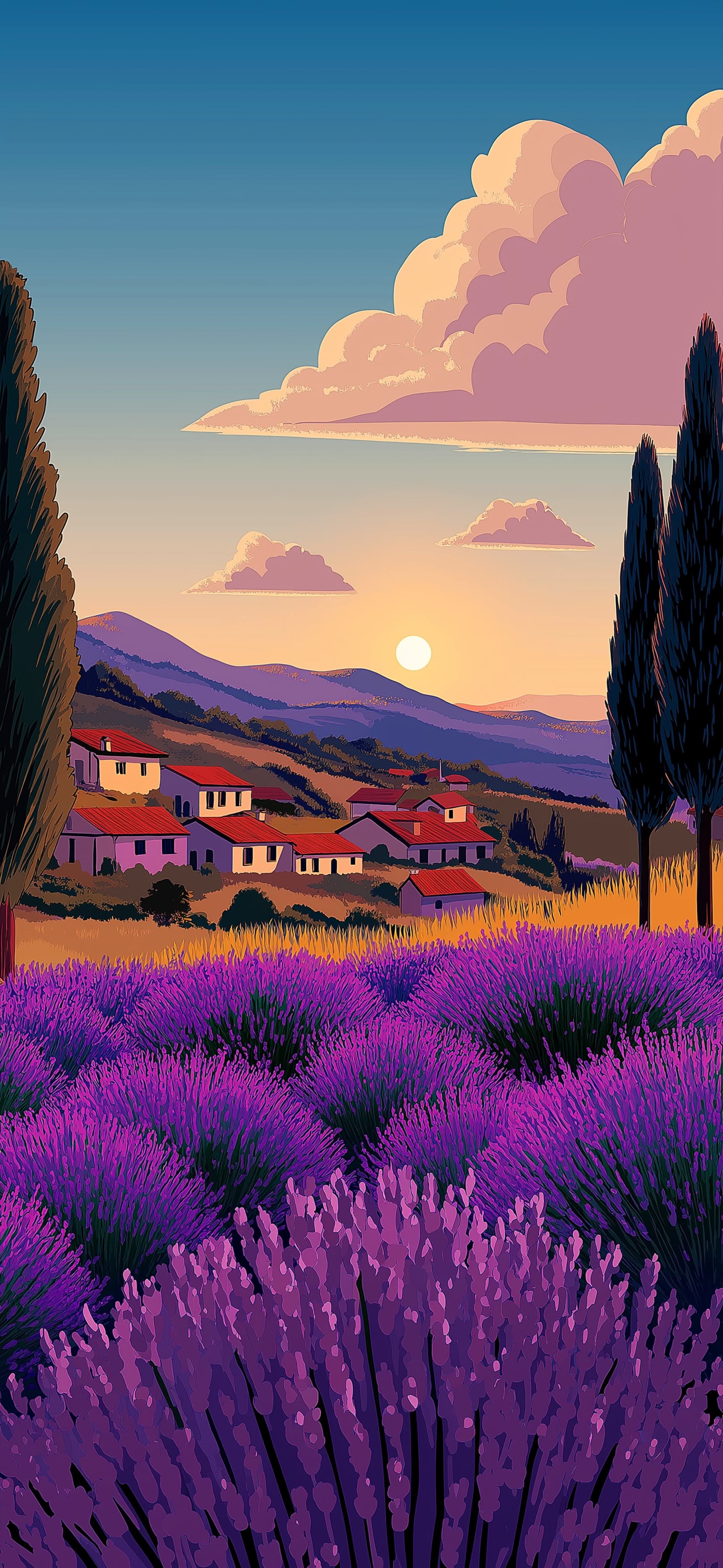Lavander scenery 1 - Pro phone wallpaper