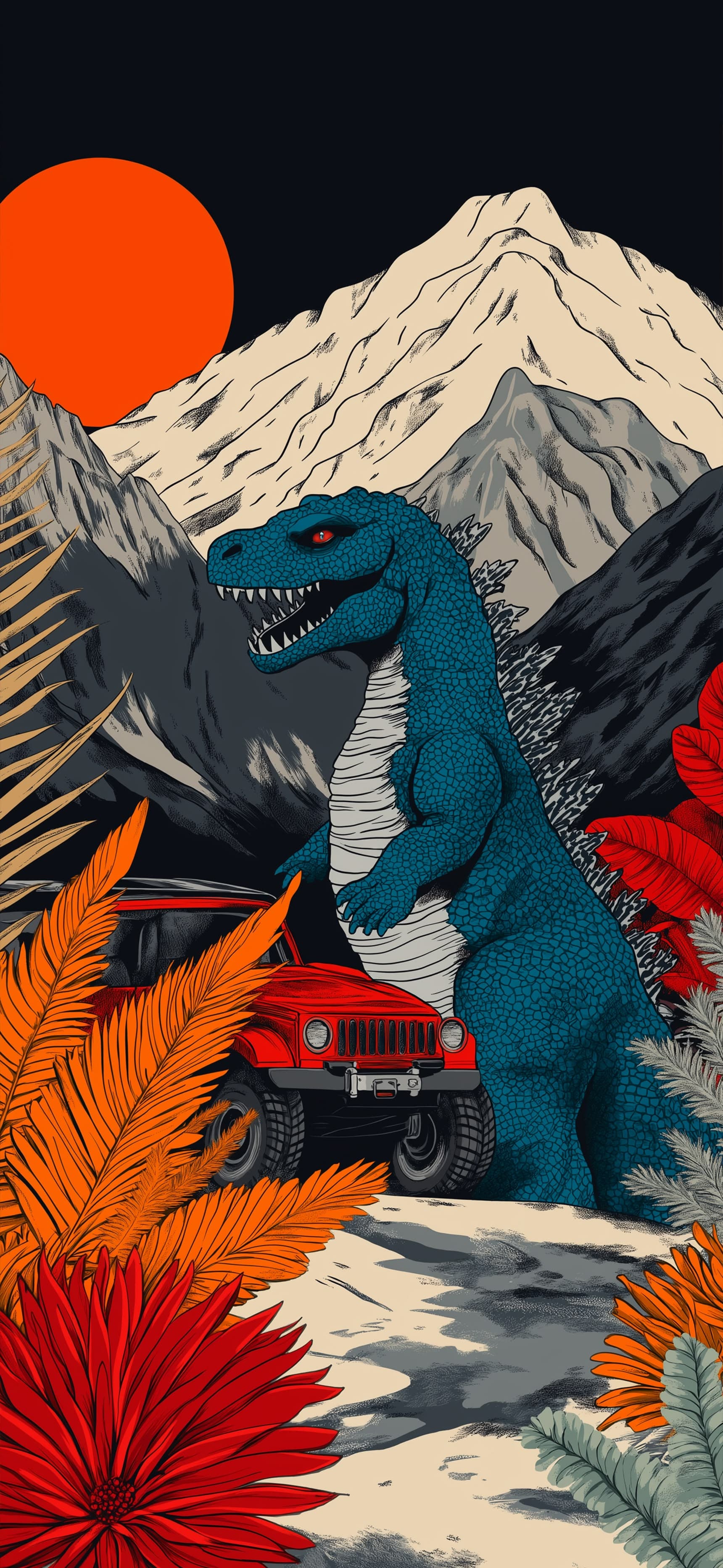 Dino Car Adventure - Pro phone wallpaper