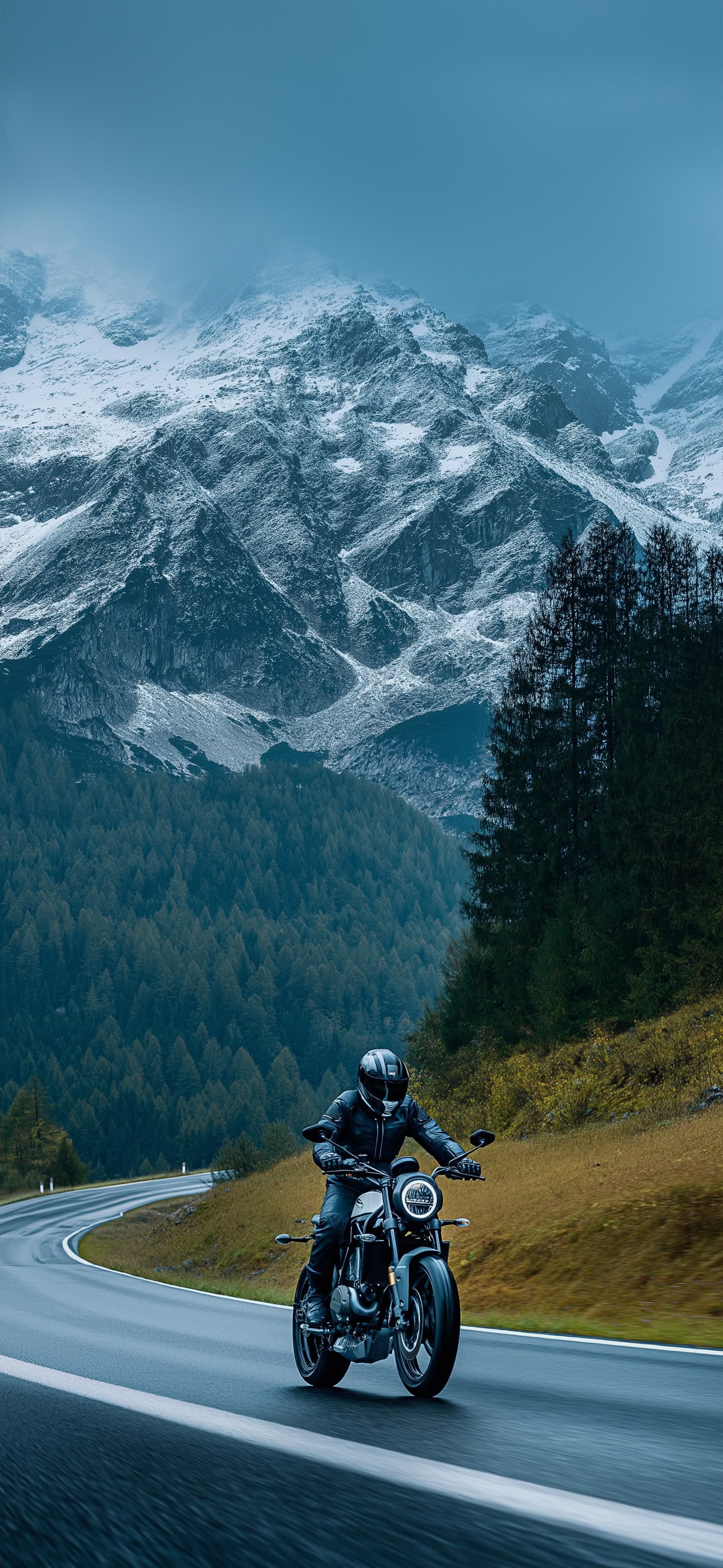 Ride Through the Alps 1 - Pro phone wallpaper