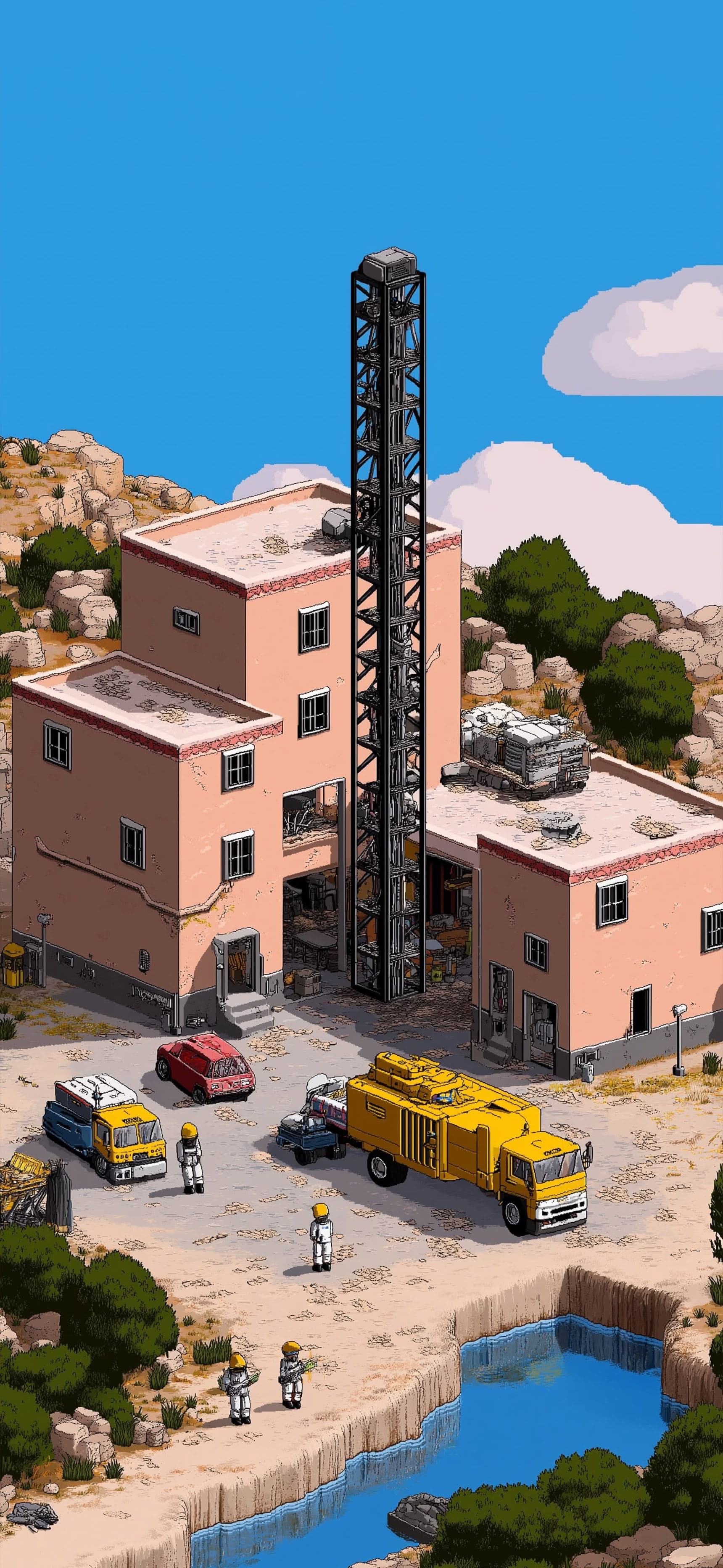 Pixel Construction Site - Pro phone wallpaper