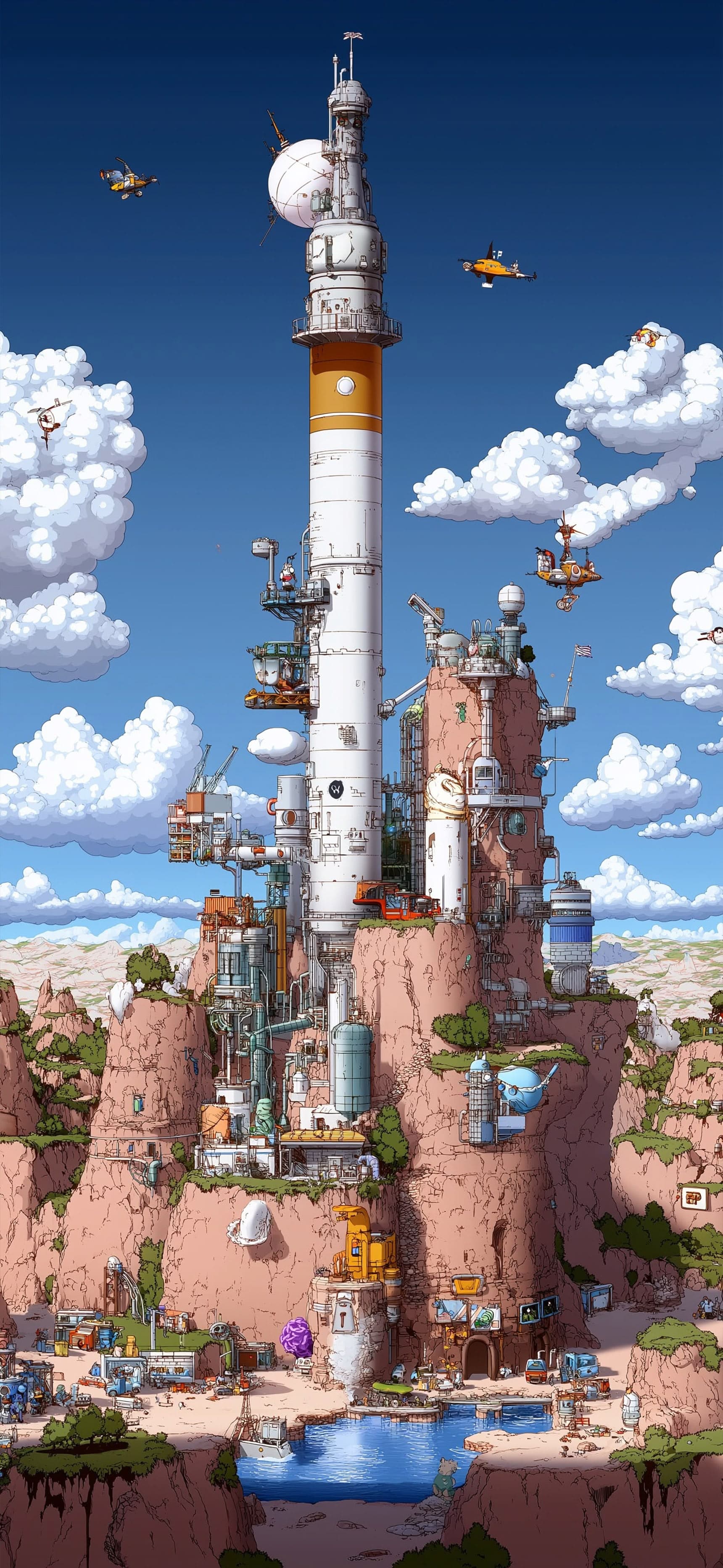 Desert Launch Tower - Pro phone wallpaper