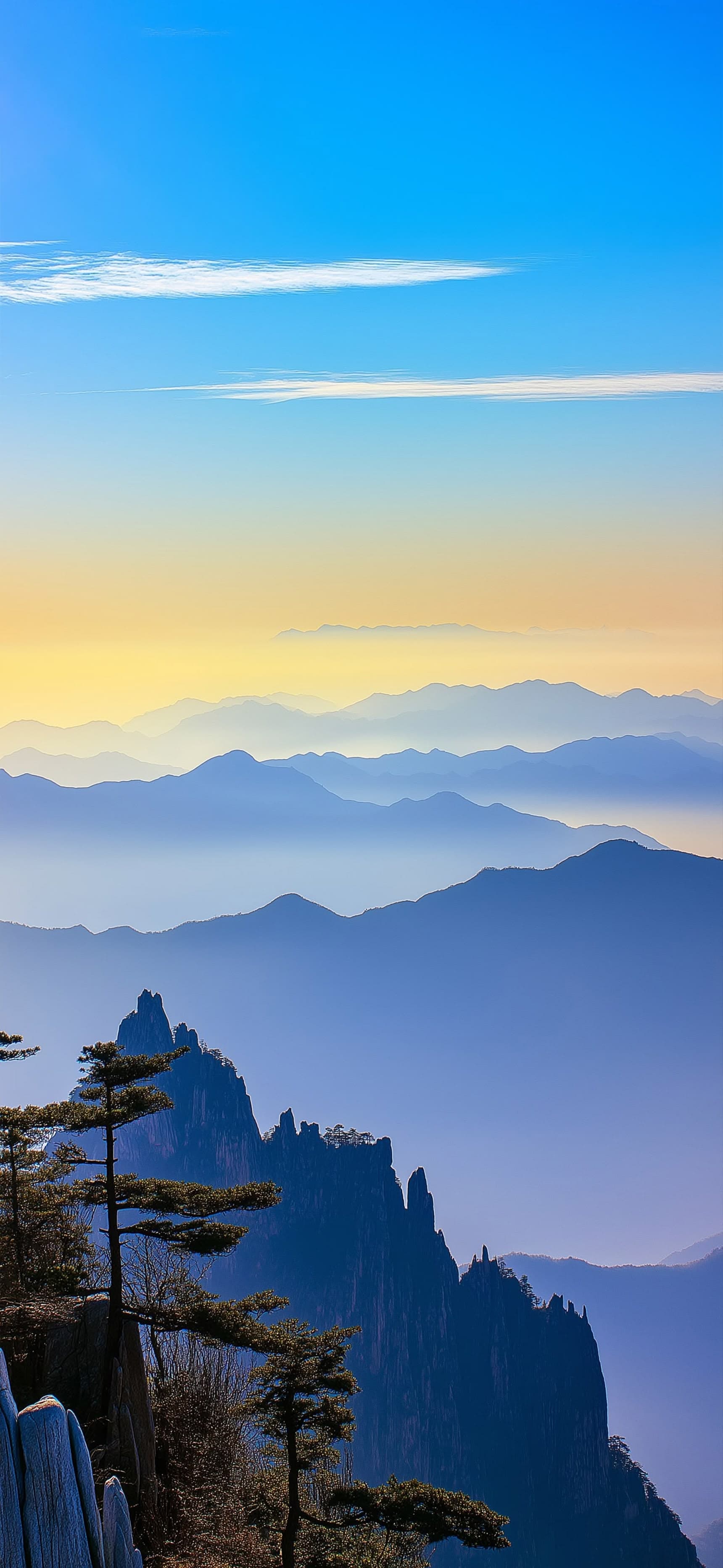 Sunrise mountain scenery - Pro phone wallpaper