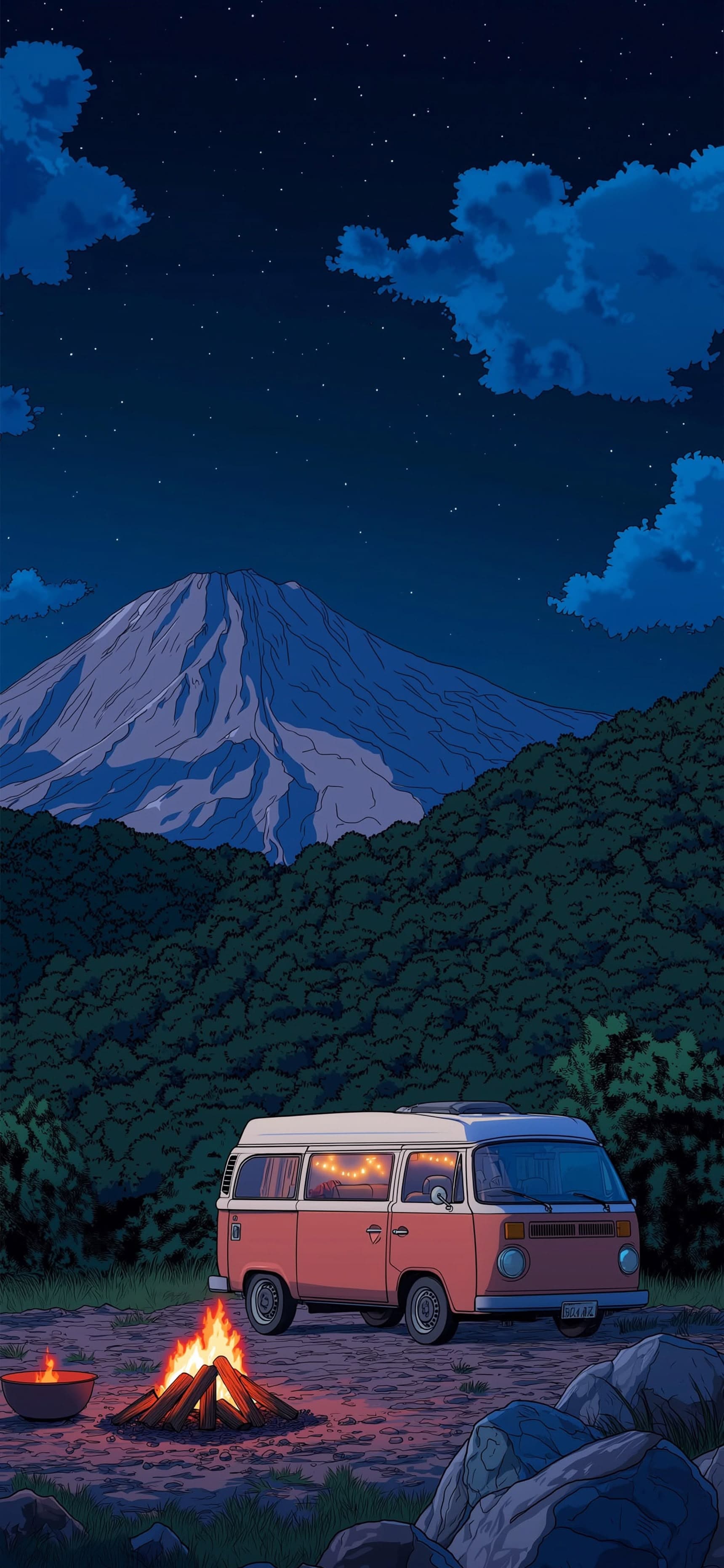 Camping Under Stars - Pro phone wallpaper