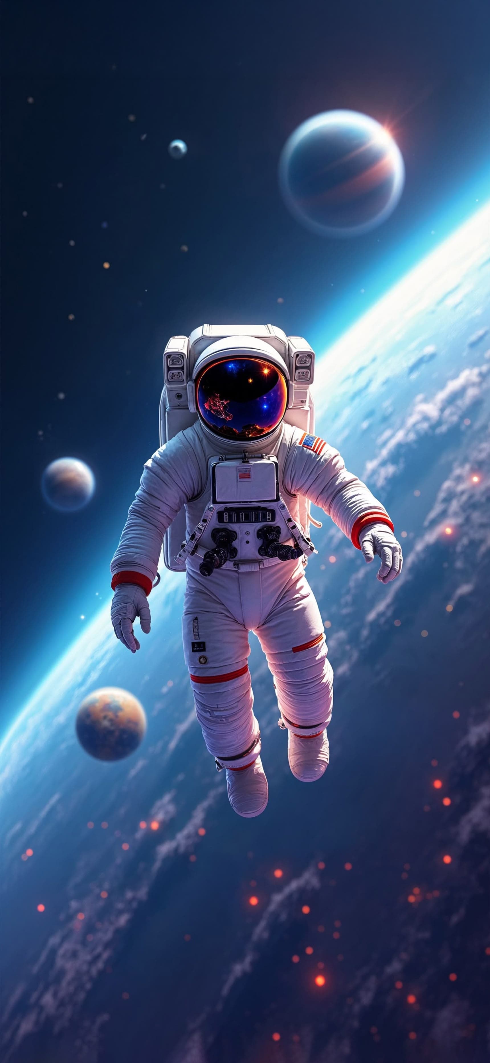 Astronaut Earth Orbit - Pro phone wallpaper