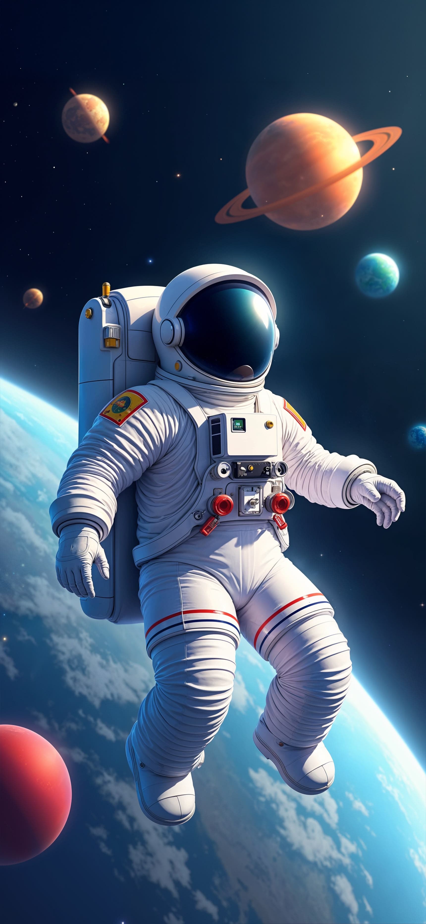 Astronaut Planetary View - Pro phone wallpaper