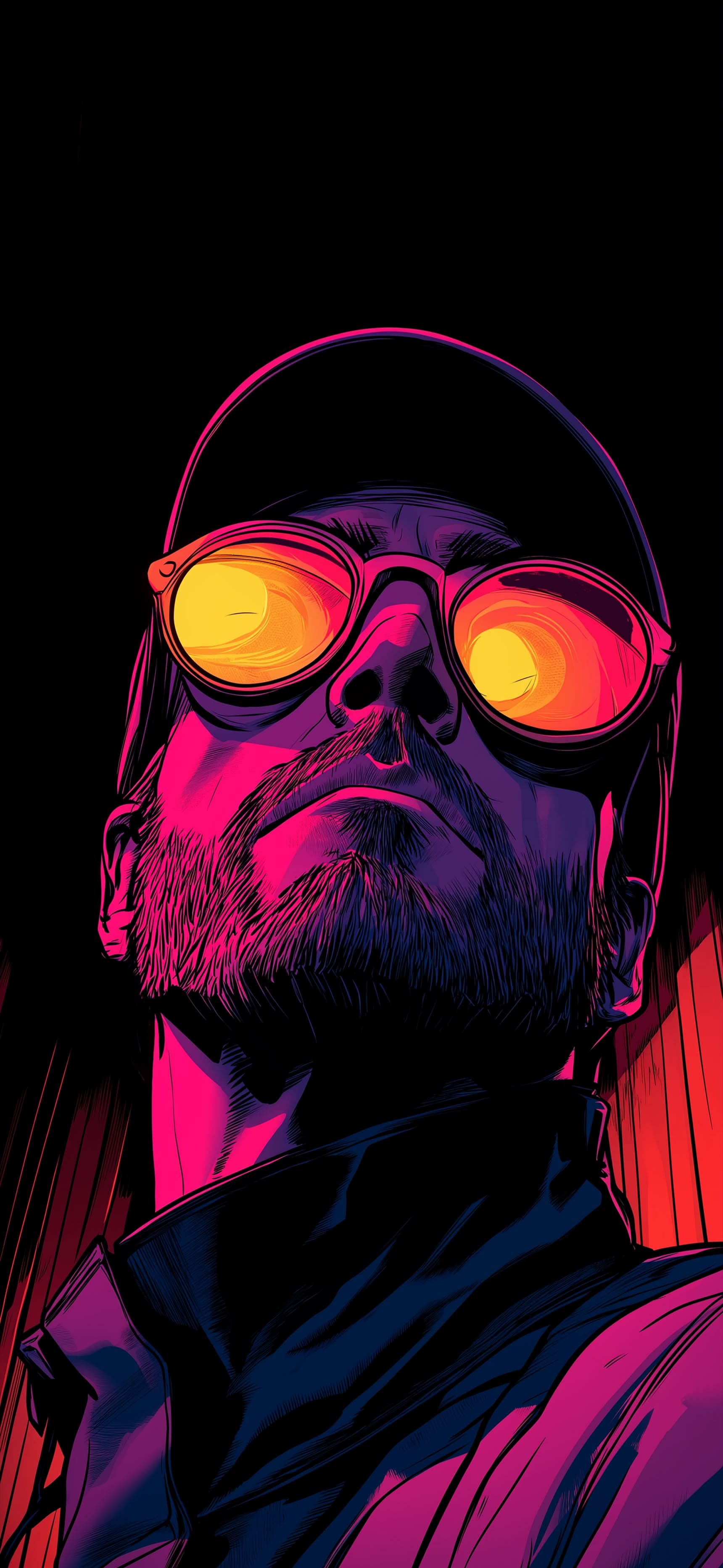 Neon Portrait Gaze - Pro phone wallpaper
